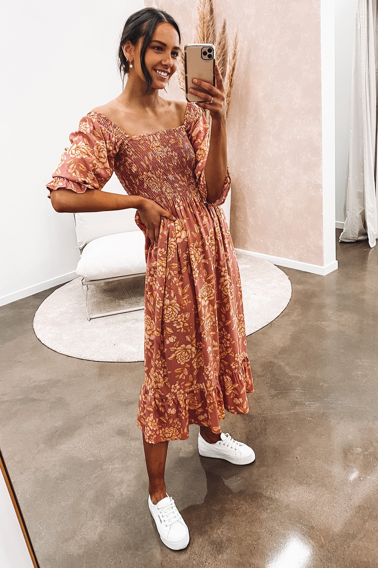 Julius Midi Dress Floral Rose