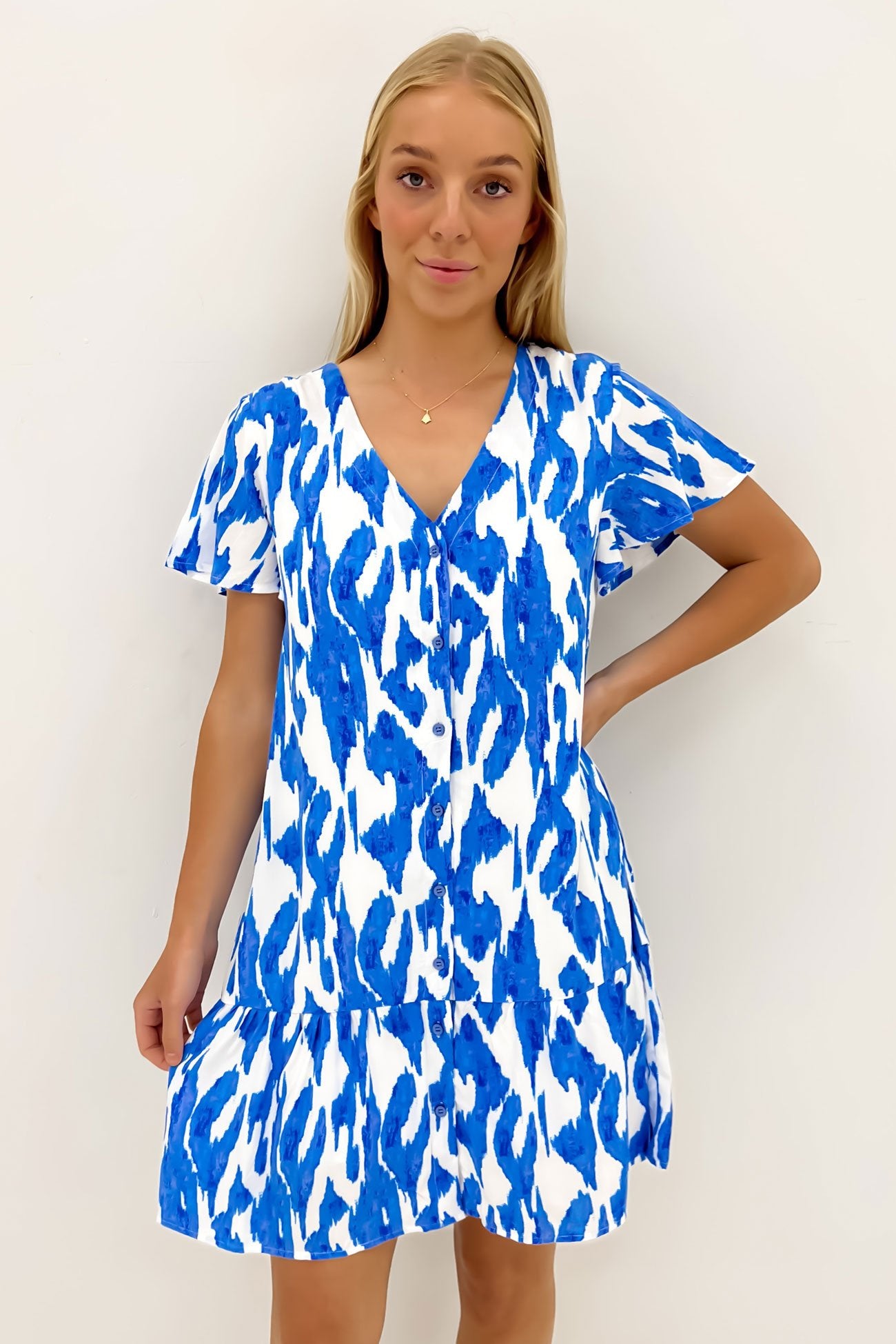 Kaiden Mini Dress Blue Lagoon