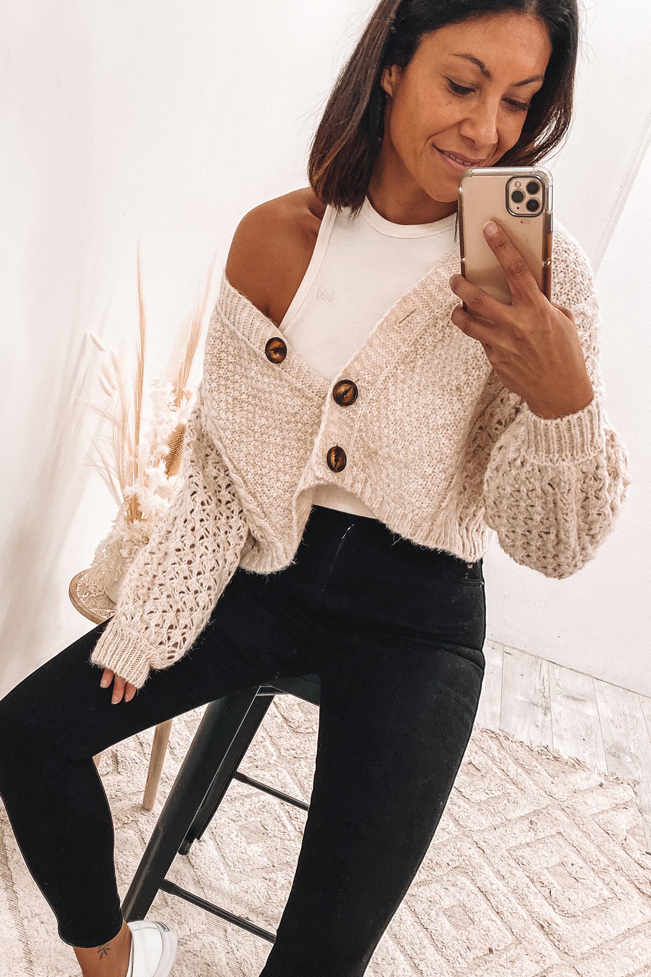 Karla Knit Cardigan Cream