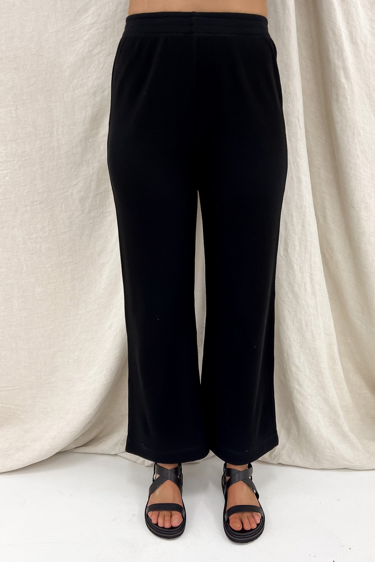 Kin Waffle Culotte Black