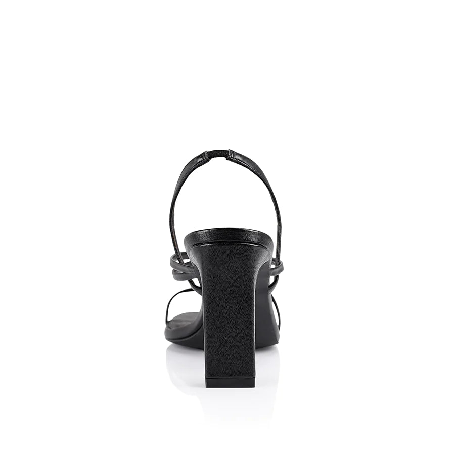 King Strappy Heel Black Smooth
