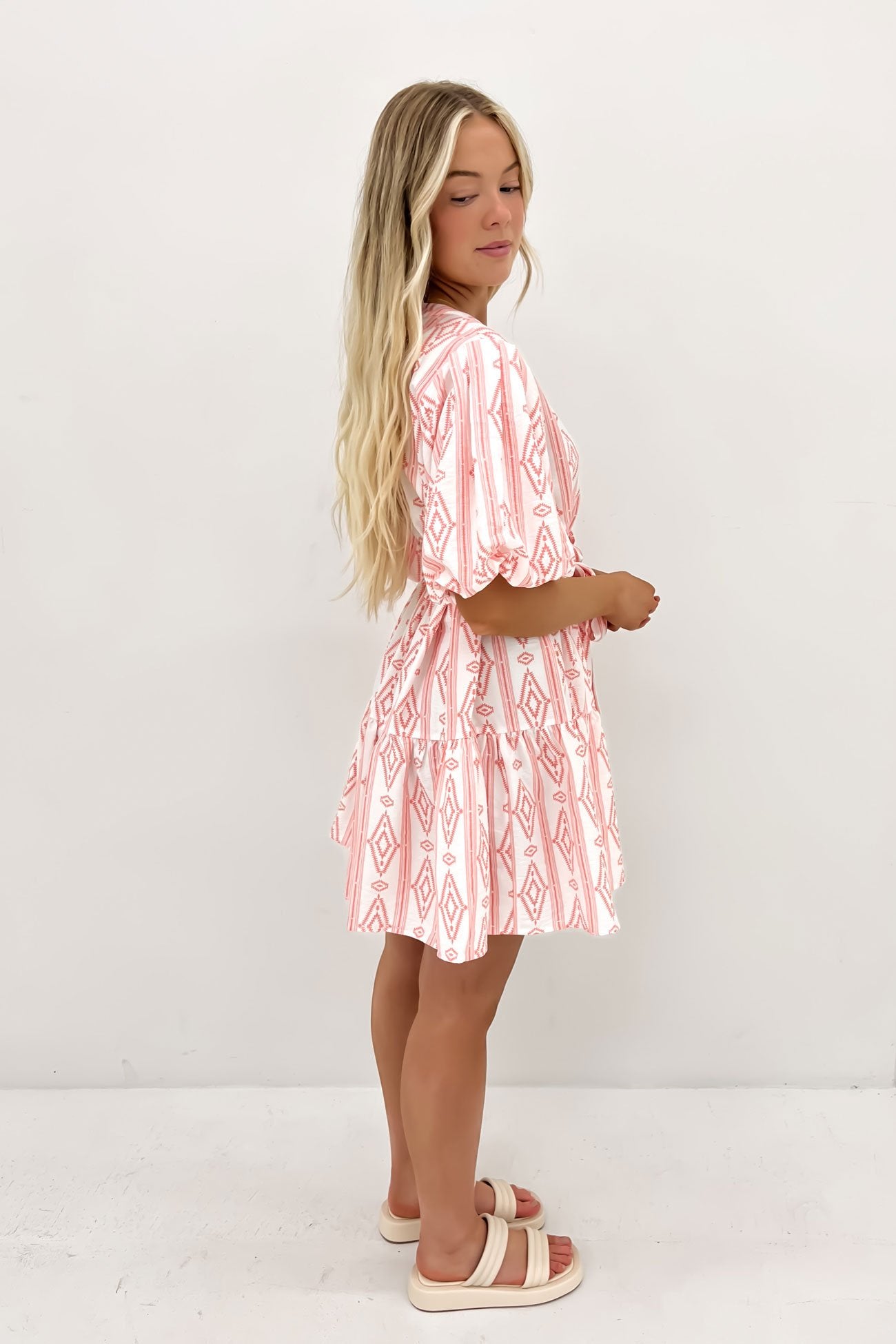 Lazlo Mini Dress Pink White