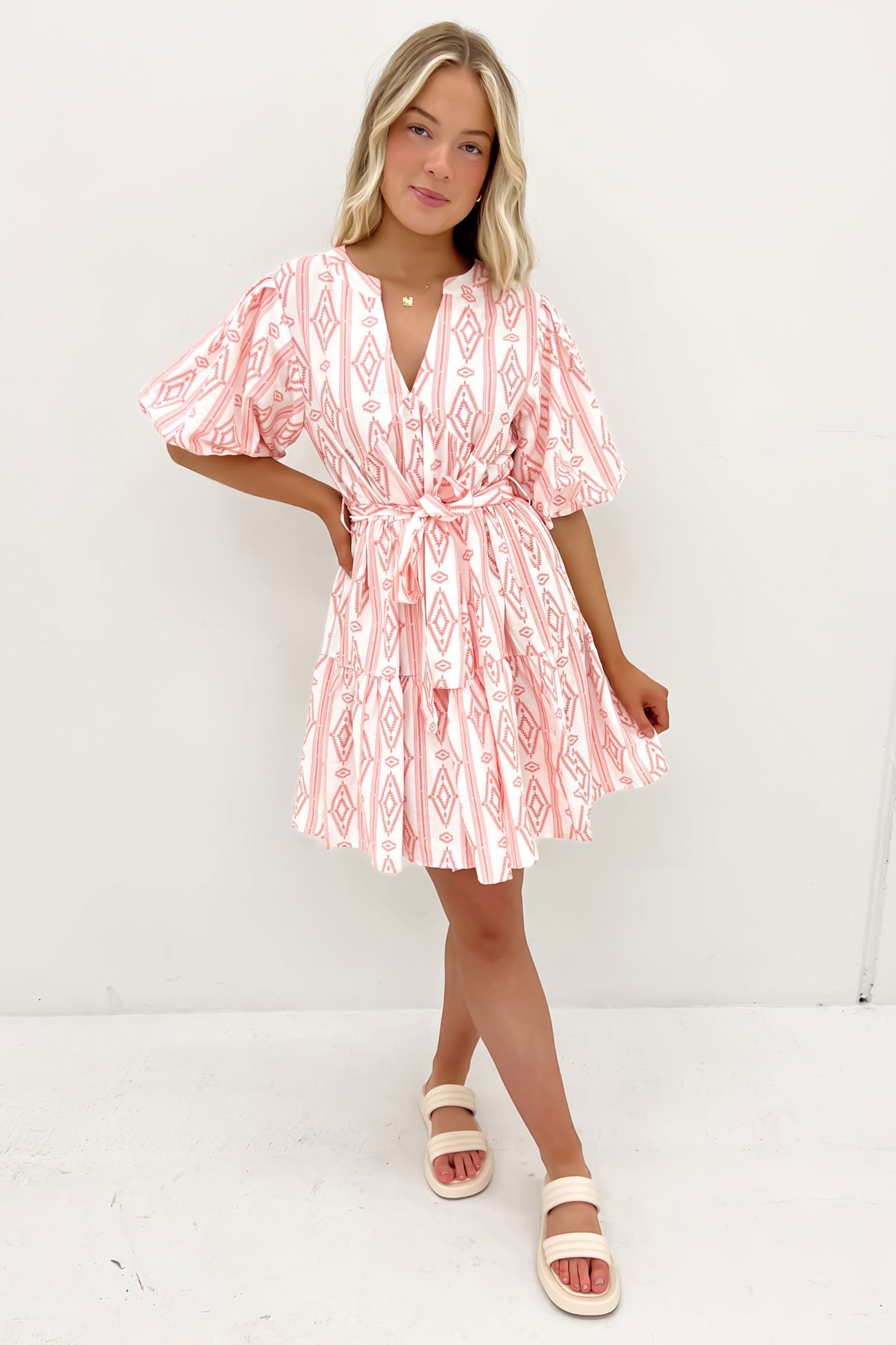 Lazlo Mini Dress Pink White