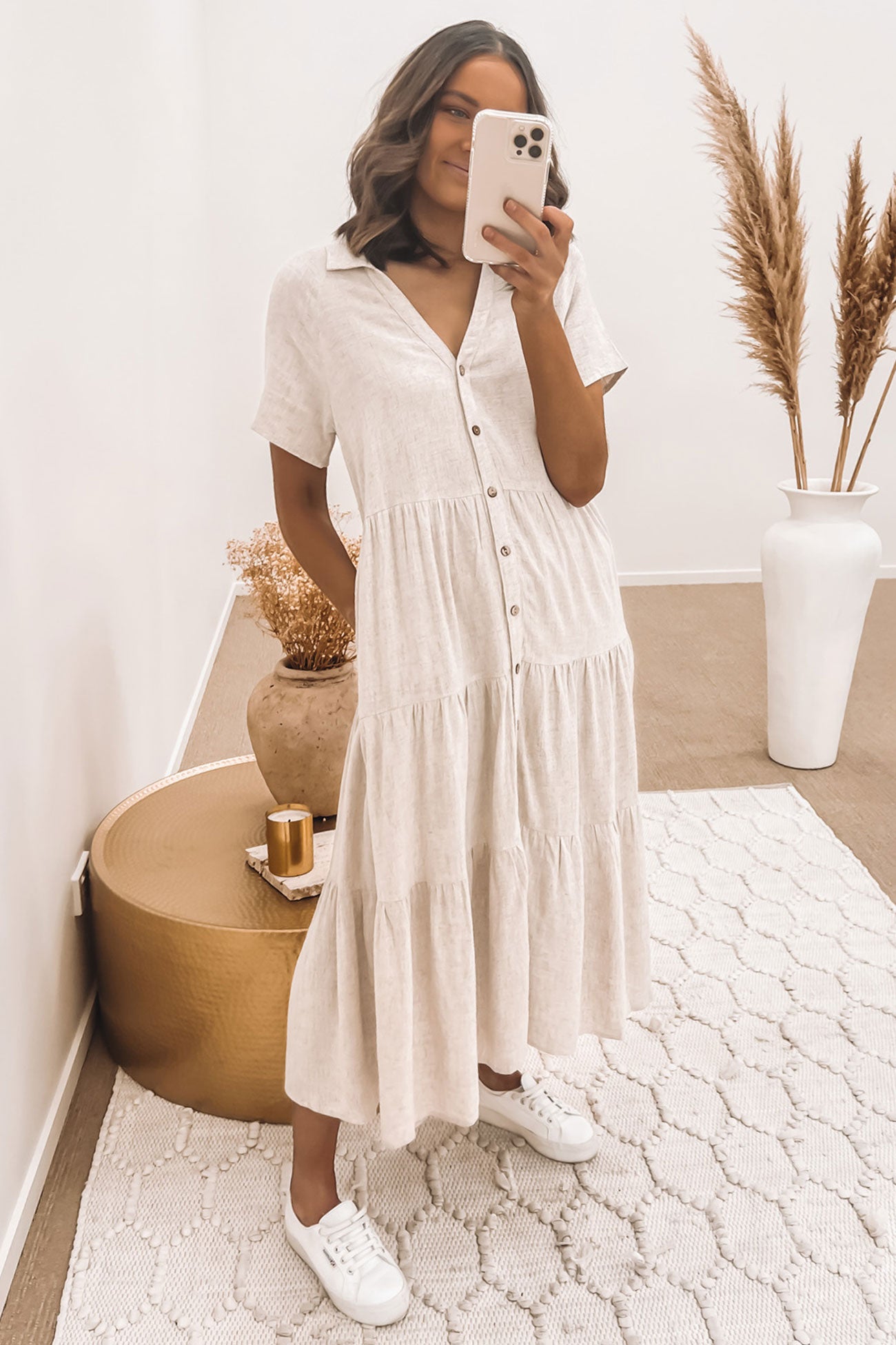 Little Paradise Midi Dress Beige