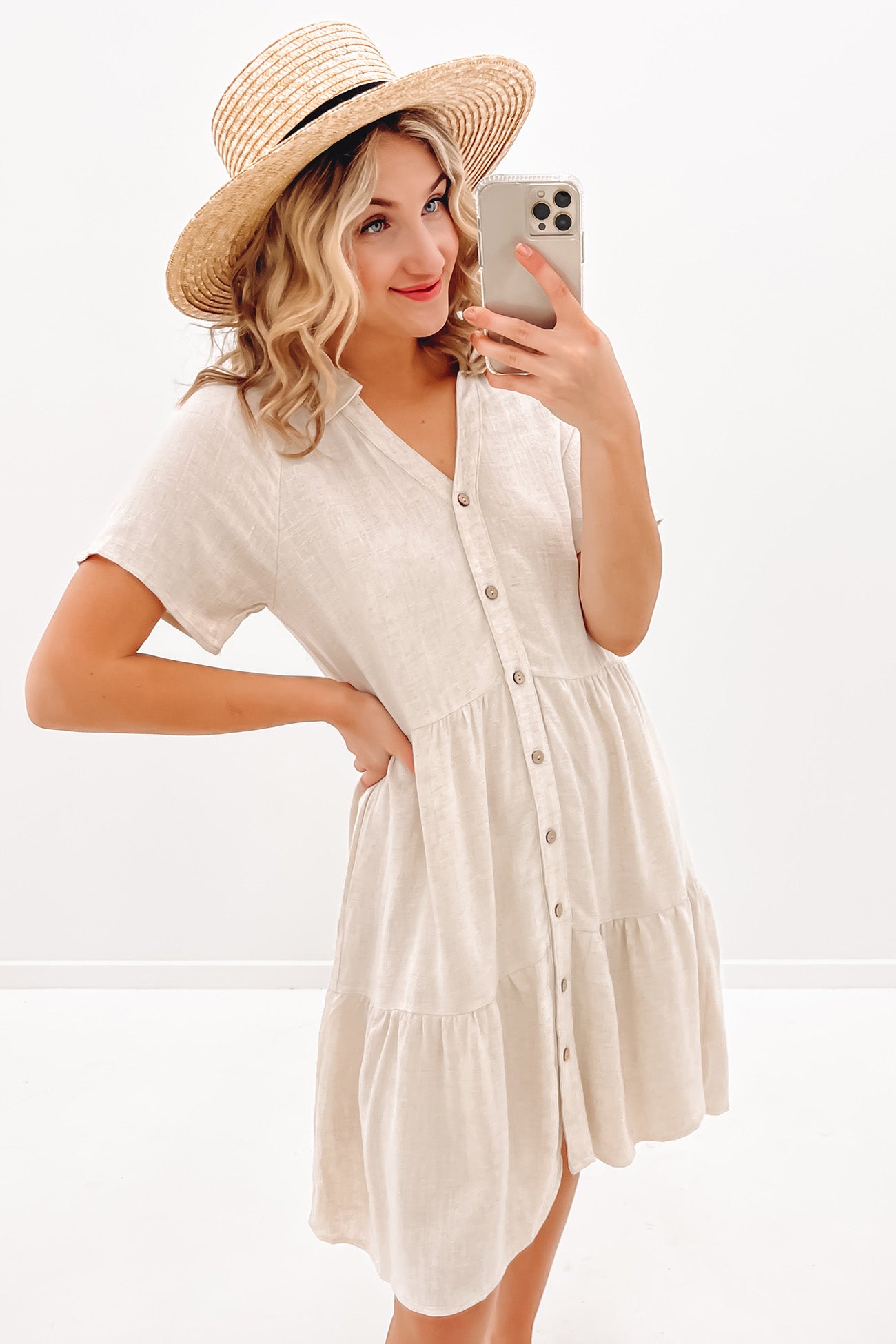 MEET ME IN PARADISE WOVEN MINI DRESS