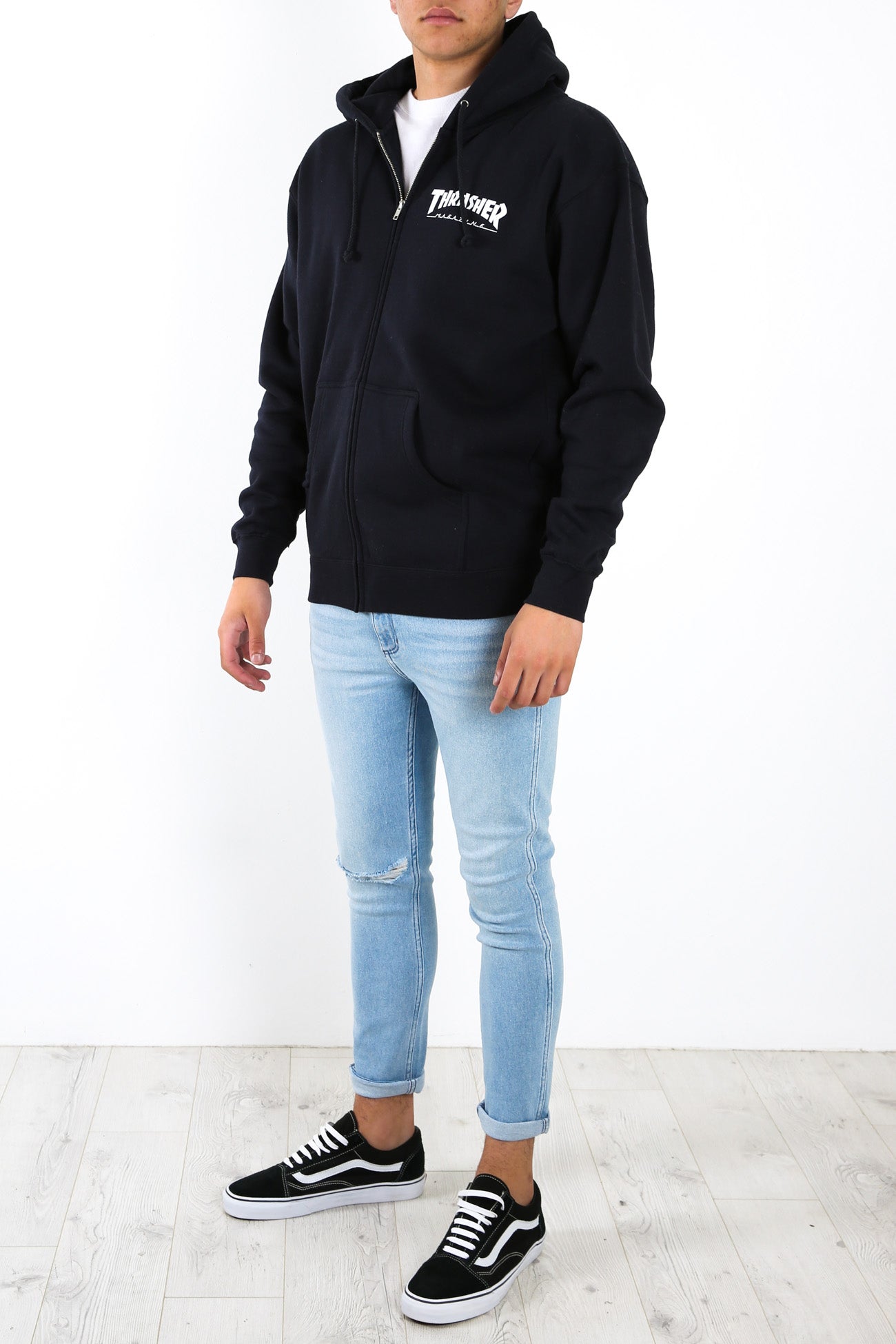 Logo Zip Hood Navy