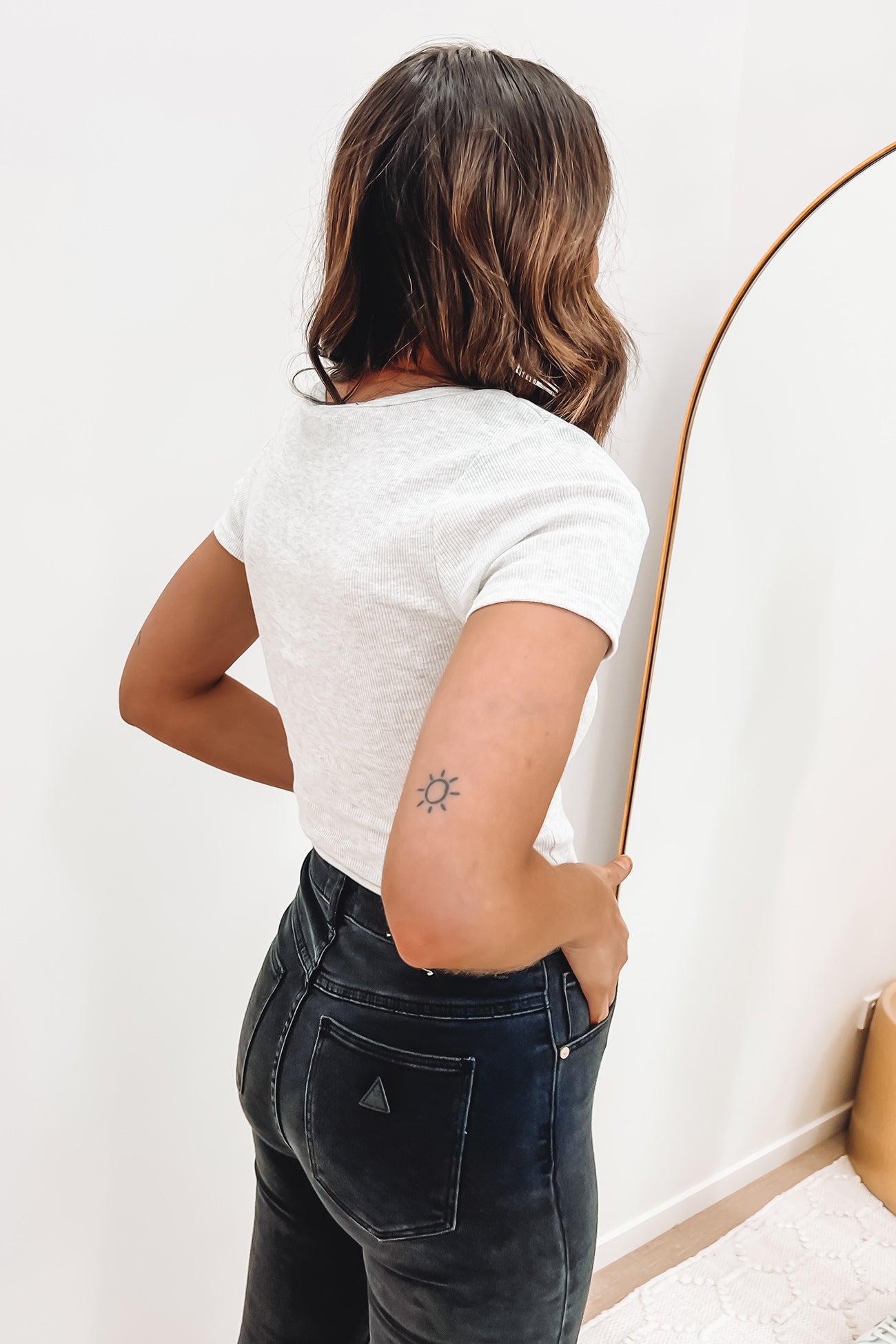 Lucca Rib Tee Snow Marle