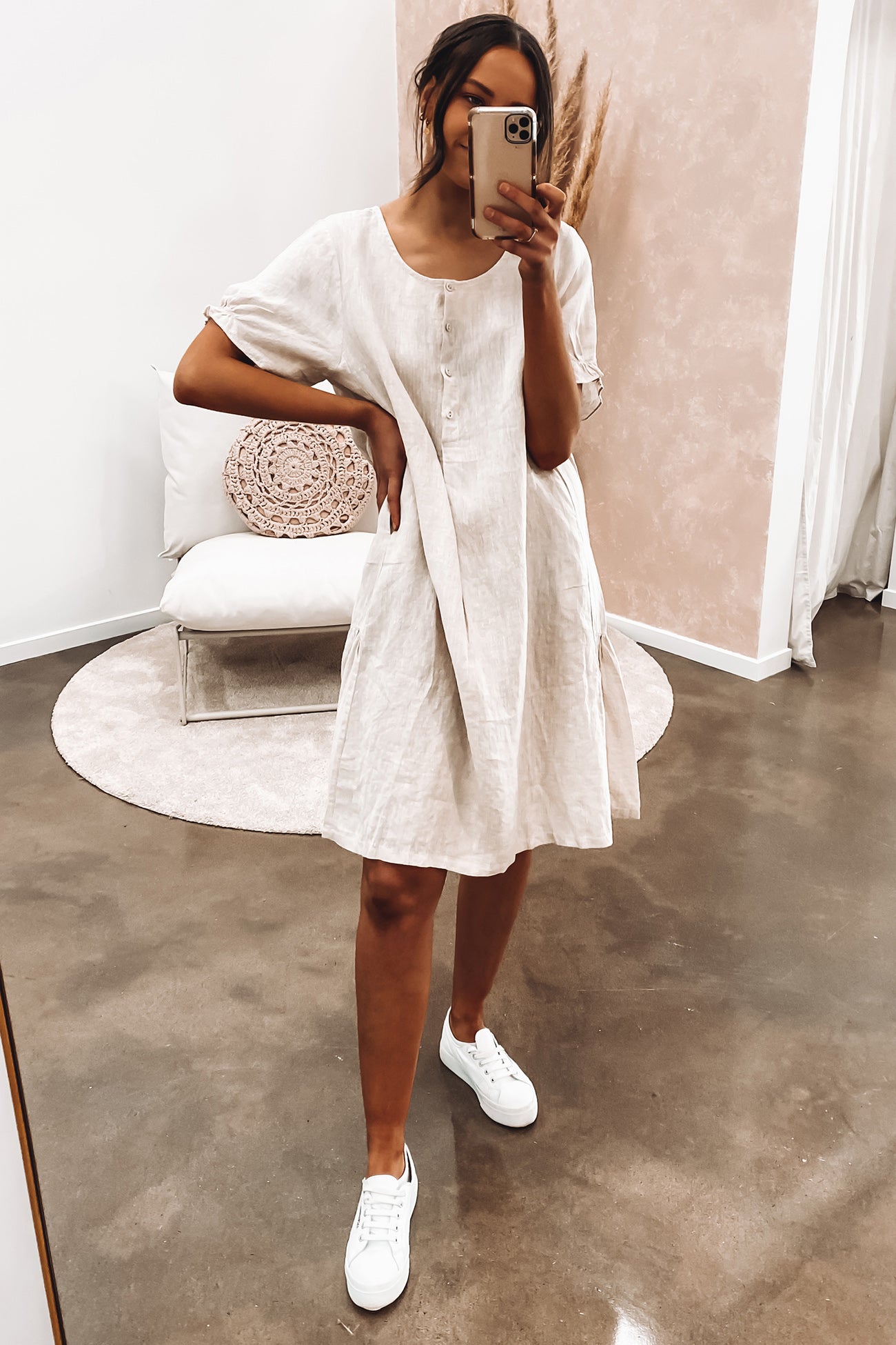 Luna Midi Dress Beige