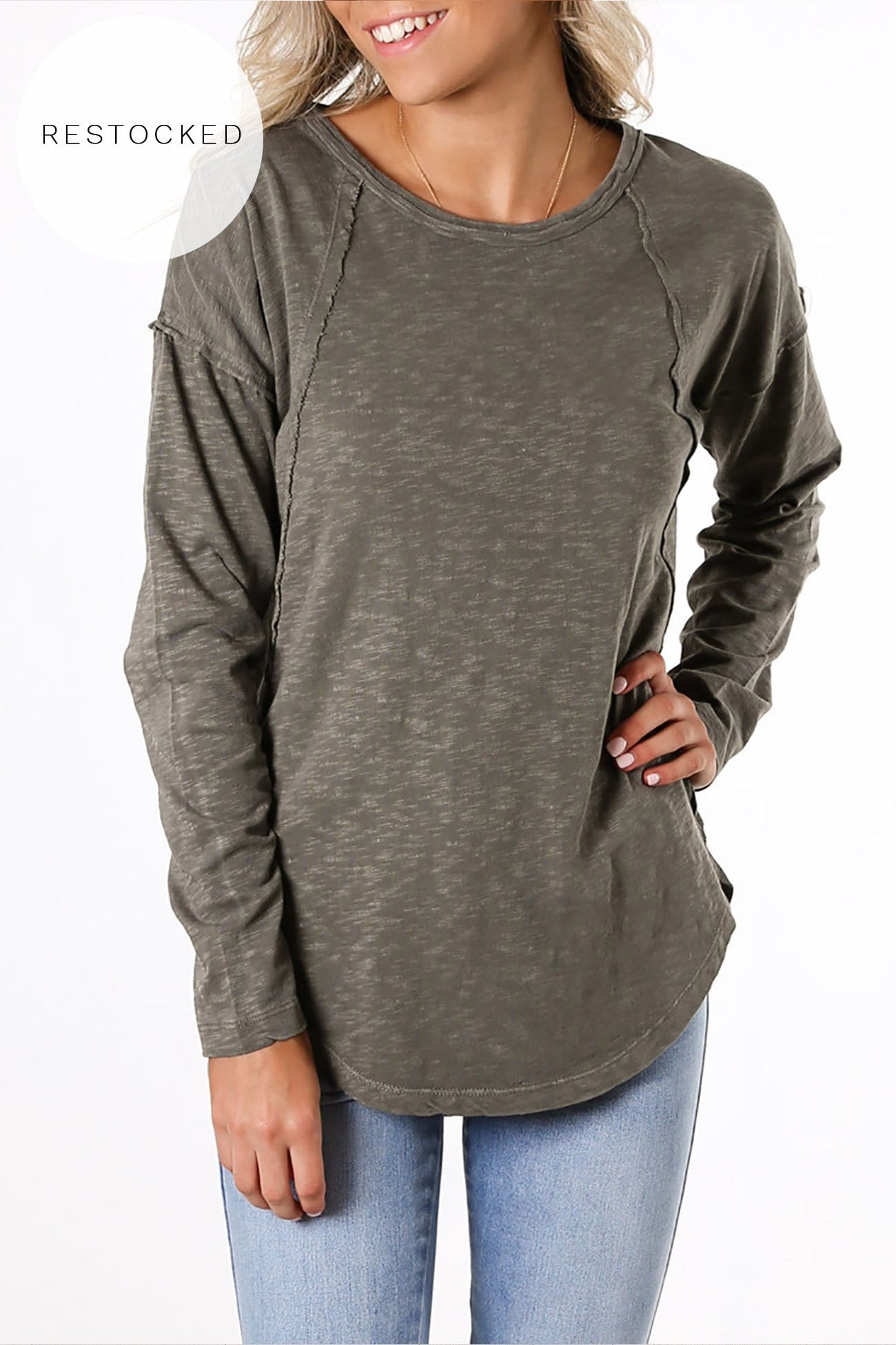 Mackenzie Long Sleeve Crew Khaki
