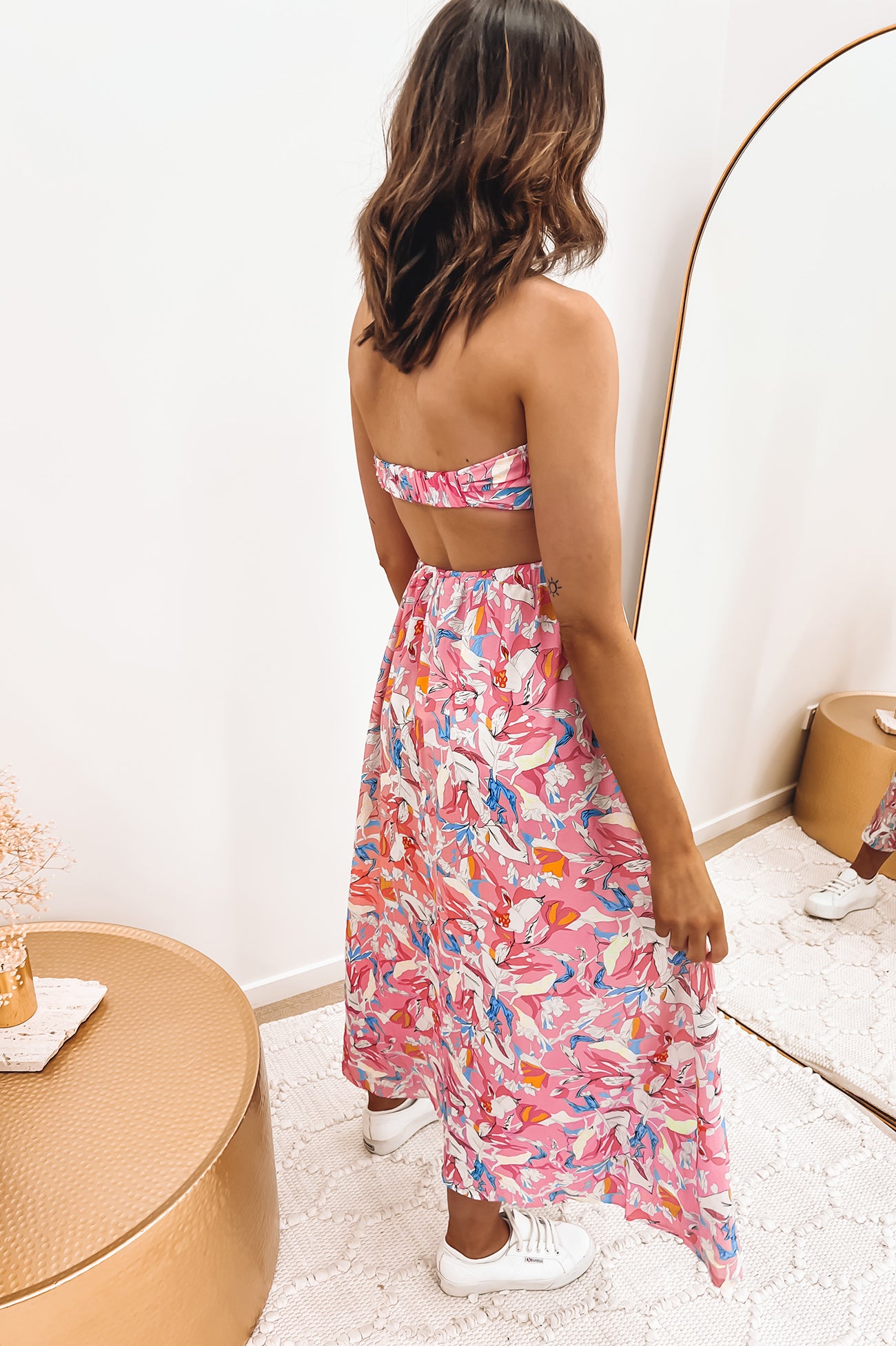 Maria Midi Dress Pink Floral