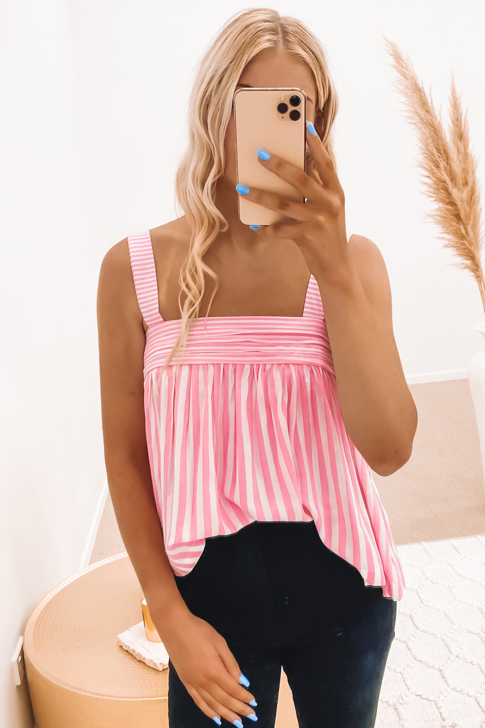 Mariah Top Pink Stripe