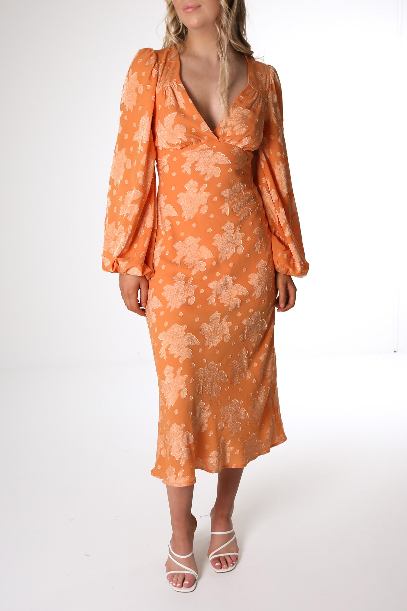 Mateo Midi Dress Orange