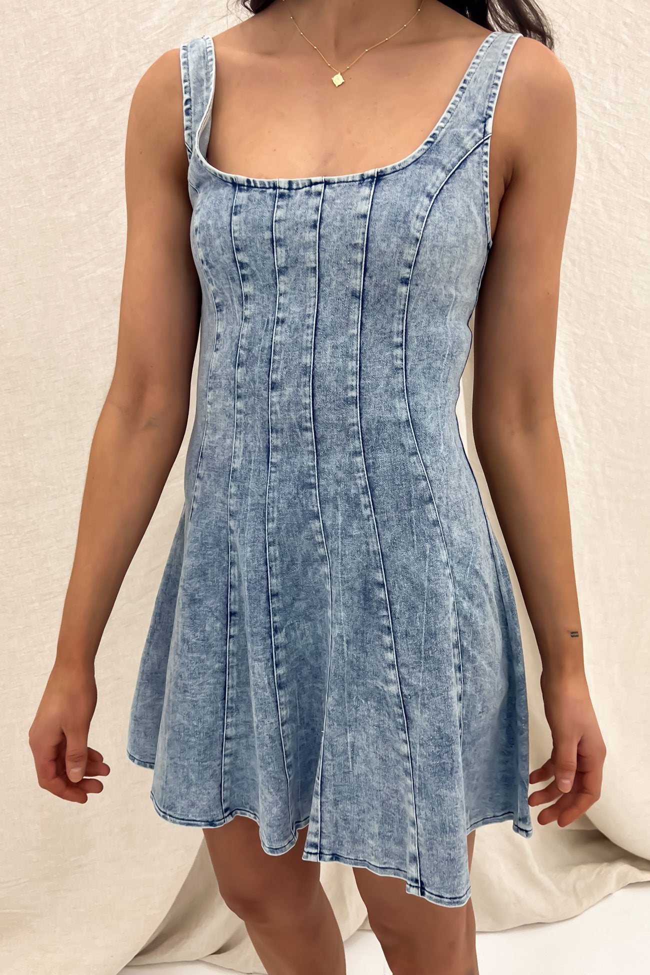 Mellie Denim Mini Dress Blue