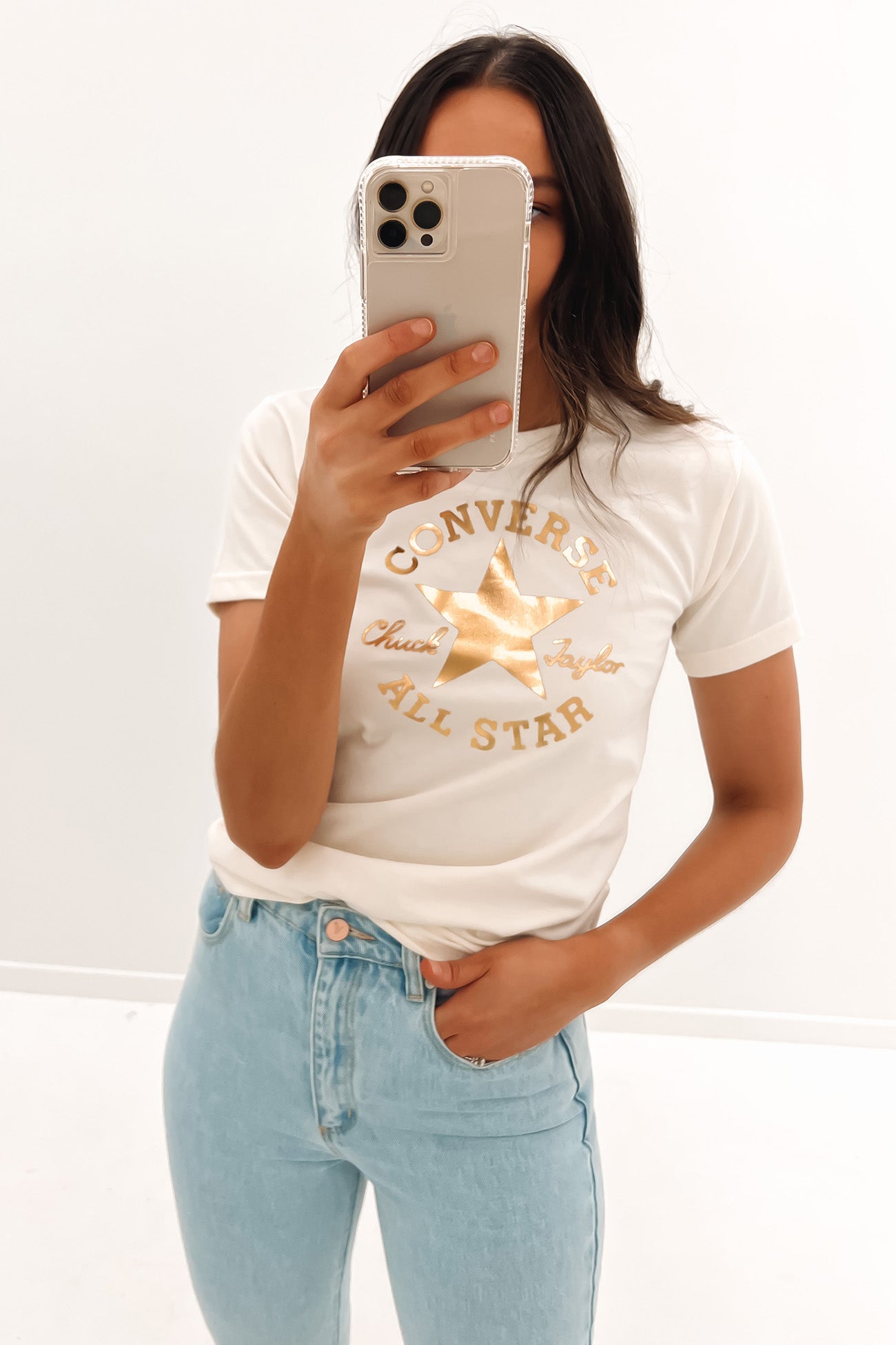 Metallic Chuck Patch Classic T-Shirt Egret