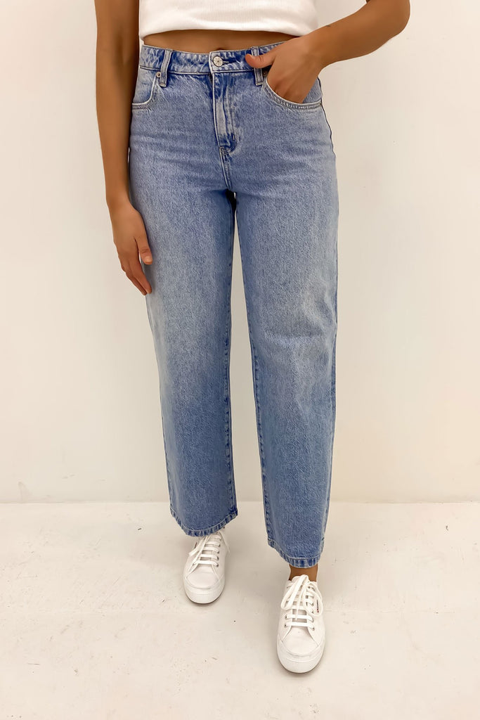GIBSON U / WIDE-LEG USED DENIM JEANS BK Mid Vintage Wide Leg
