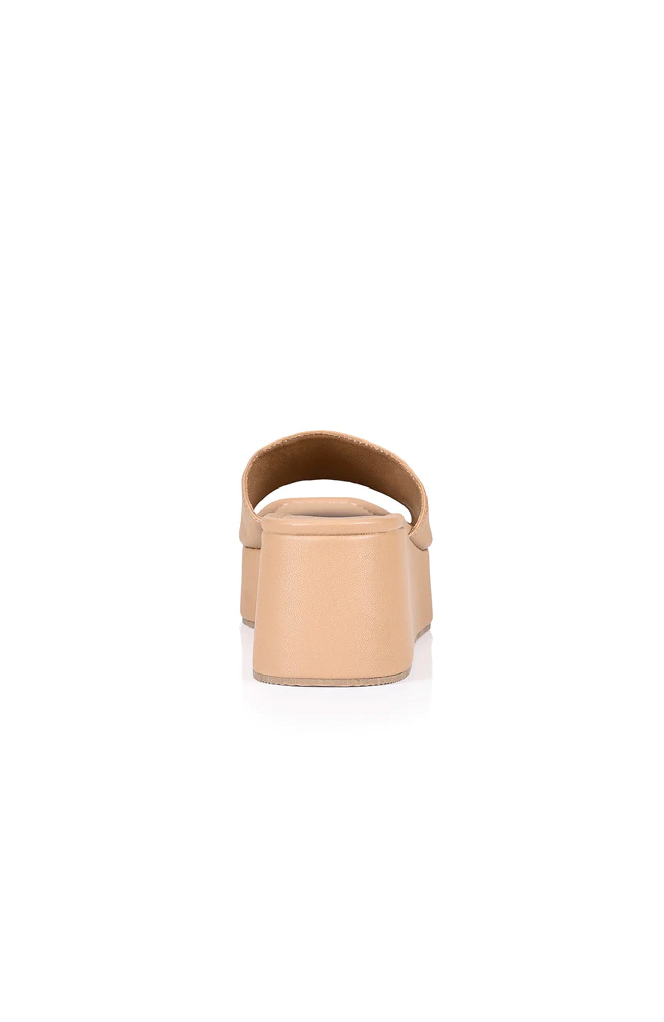 Millie Flatform Slides Light Camel Smooth