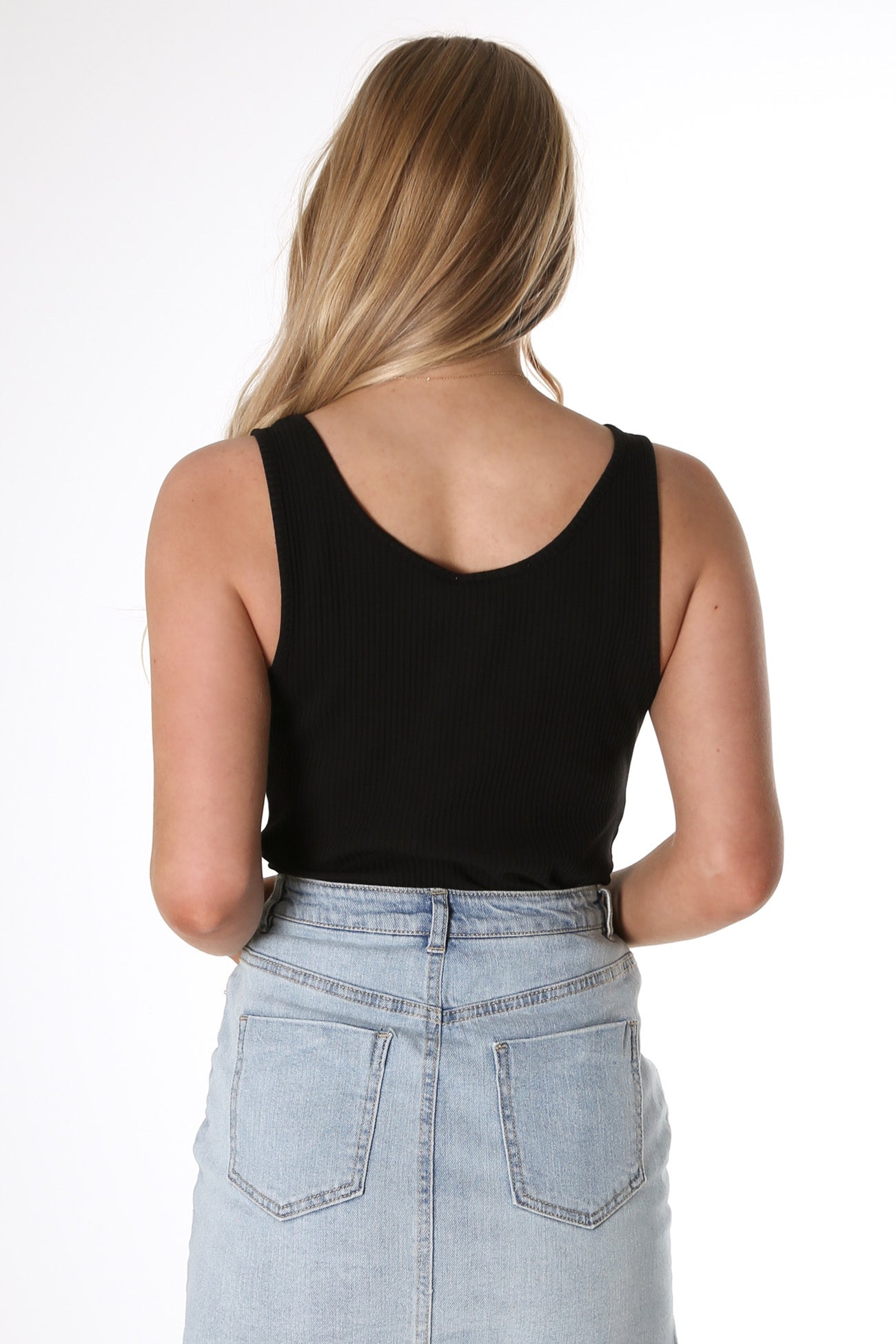 Mimi Rib Tank Black