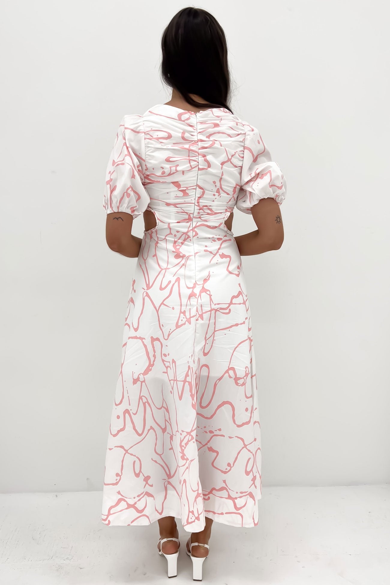 Miya Maxi Dress White Pink