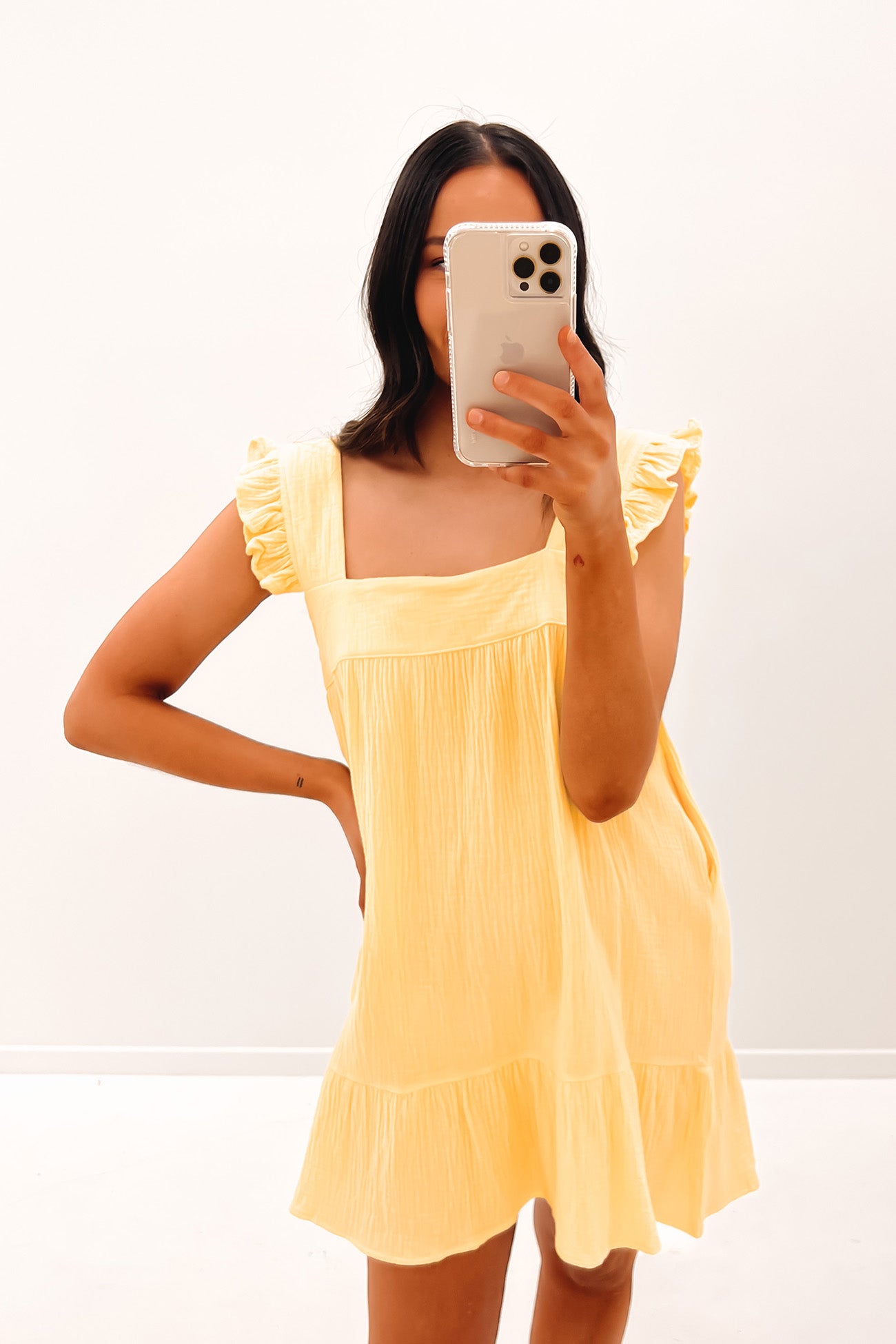 Nate Mini Dress Lemon