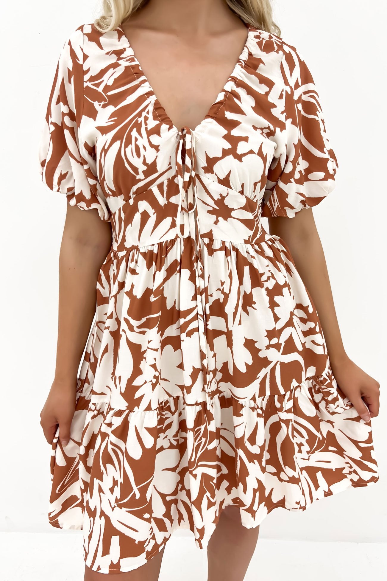 Niall Mini Dress Rust