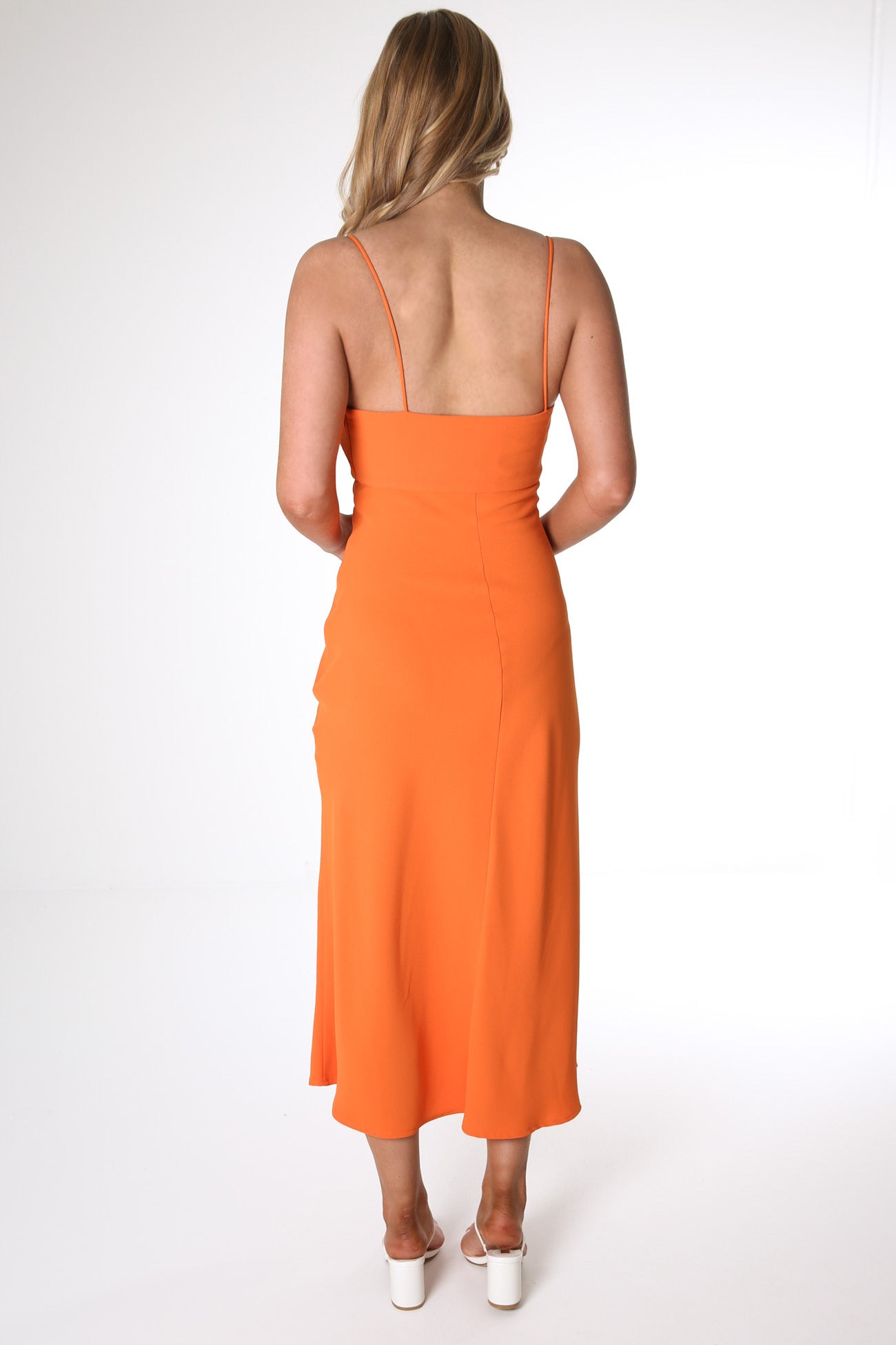 Nicole Bias Midi Dress Orange