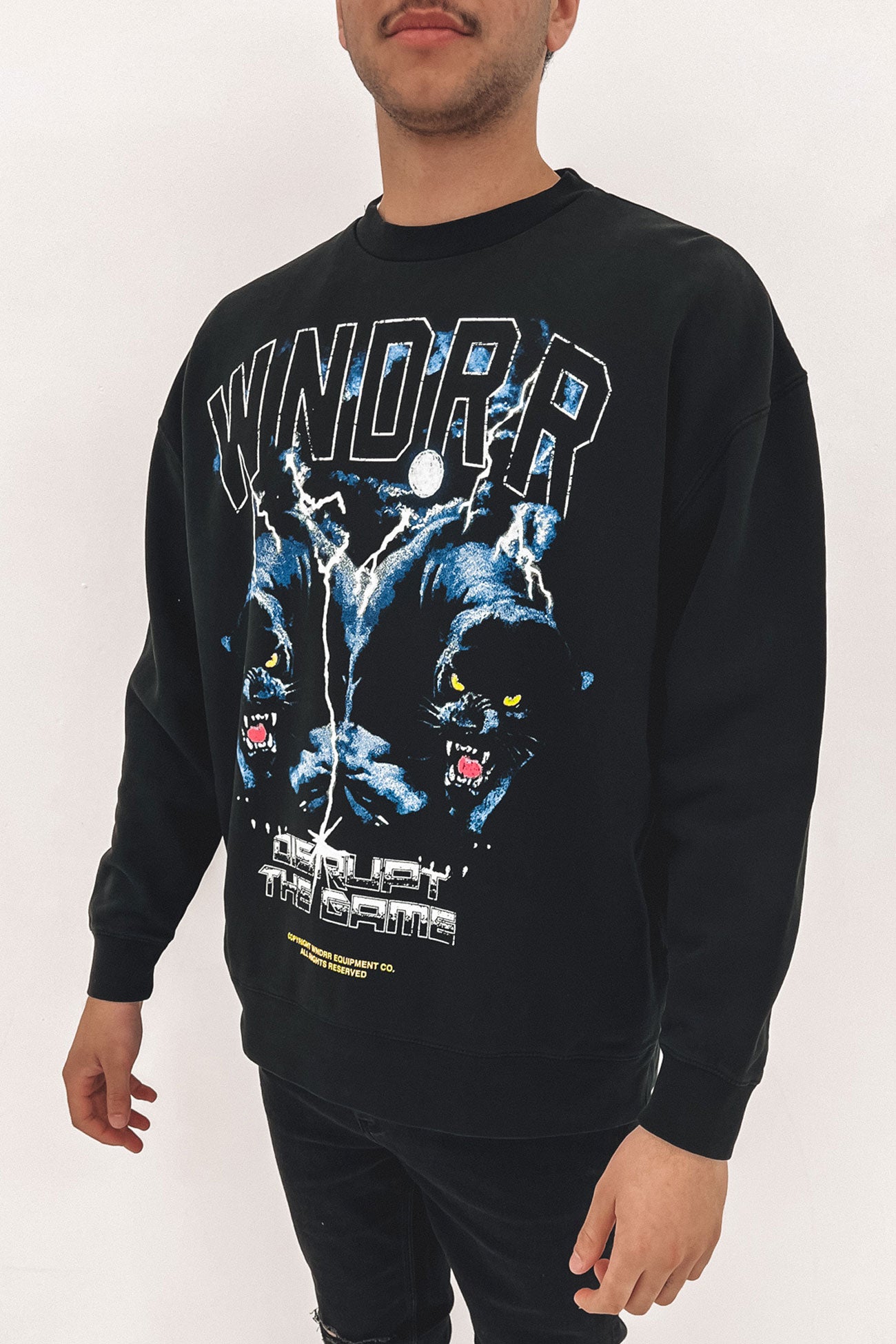 Nightcrawler Crew Sweat Washed Black