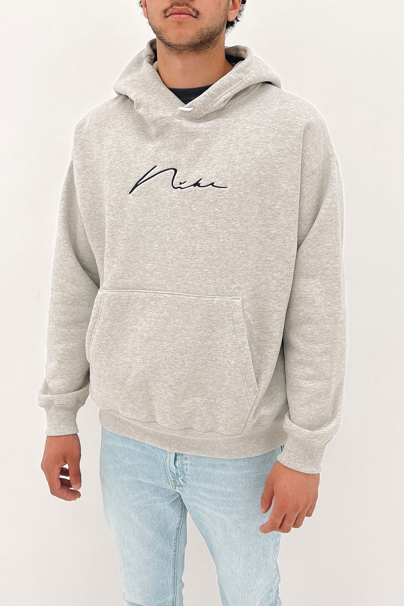 Nike SB Hand Script Logo Hoodie Grey Heather