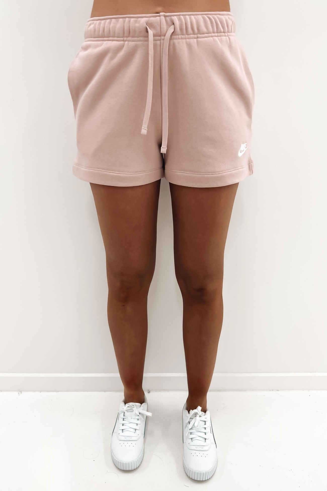 nike pink fleece shorts