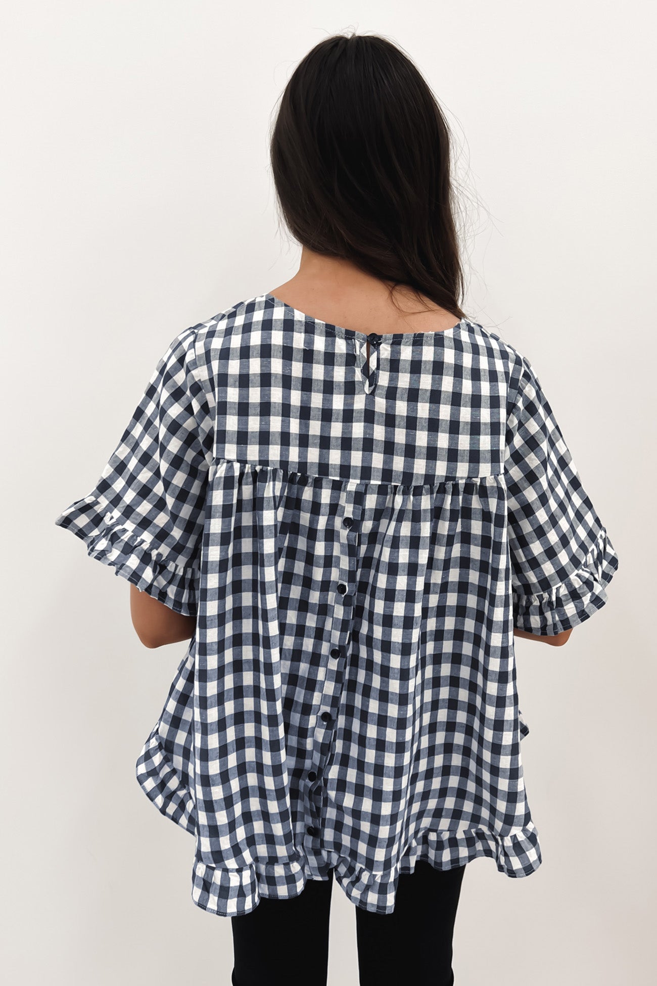 Nikki Top Navy Check