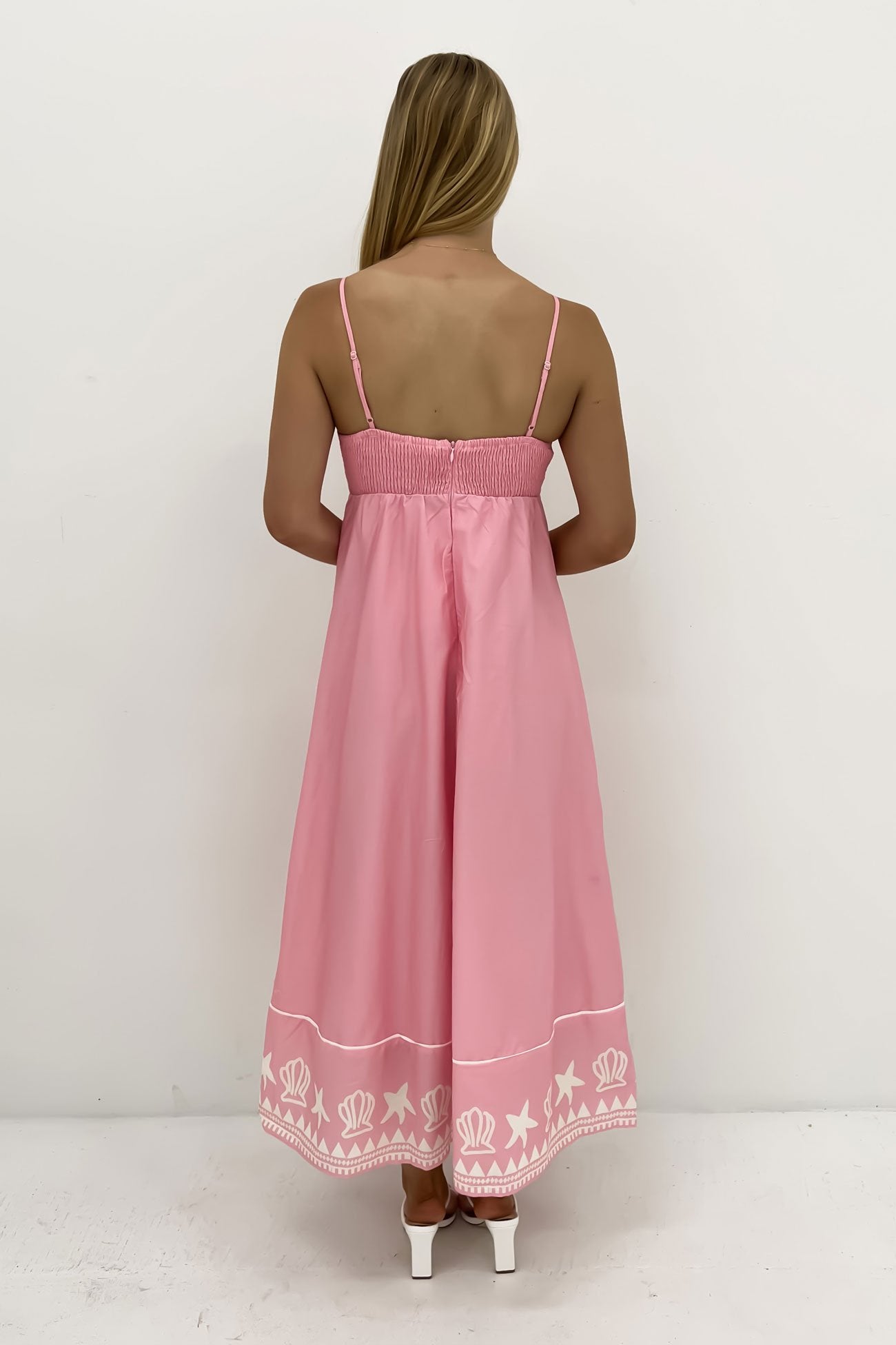 Noelle Midi Dress Pink Shell