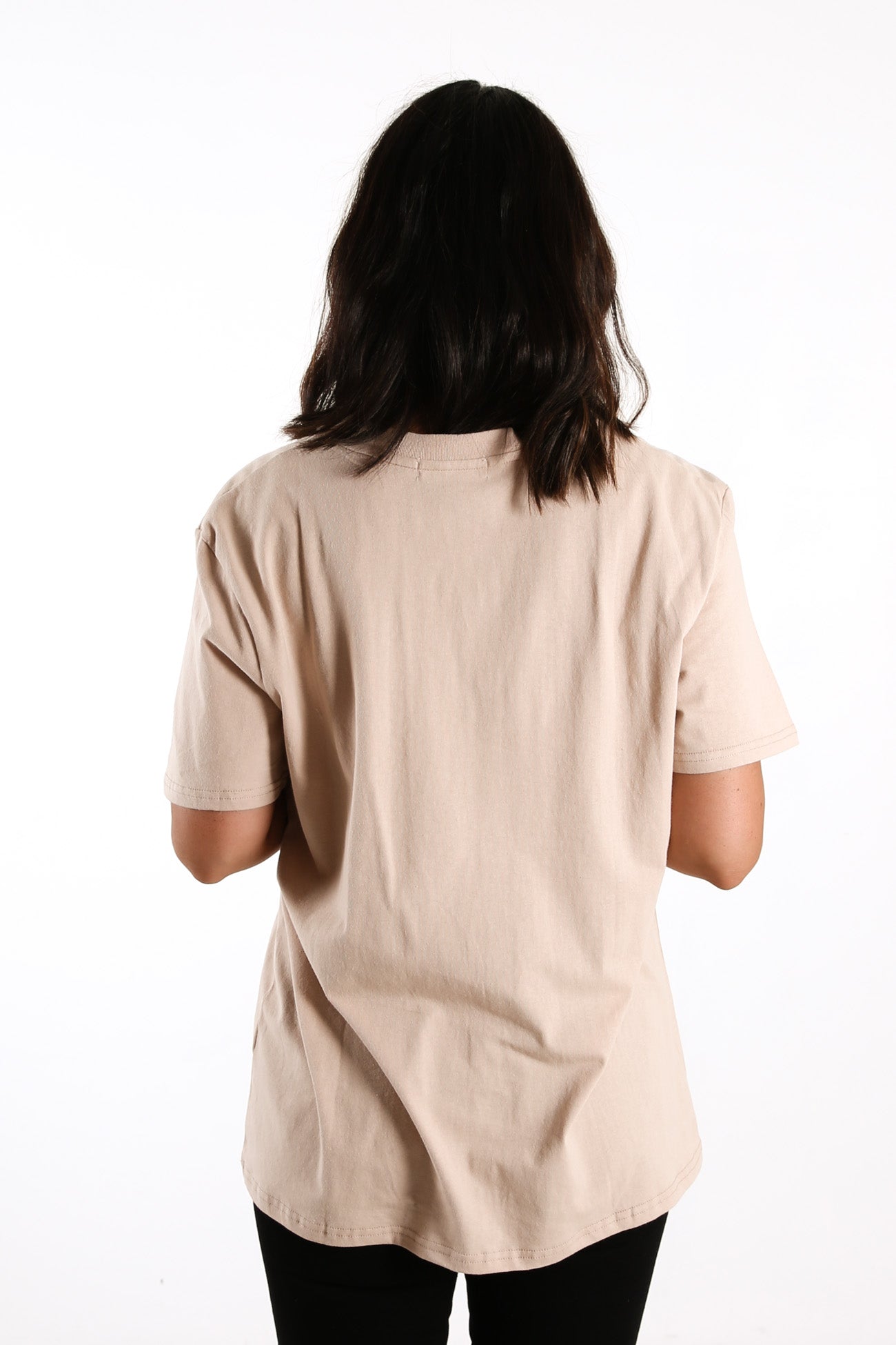 Nude Classics Slogan BF Tee Sand