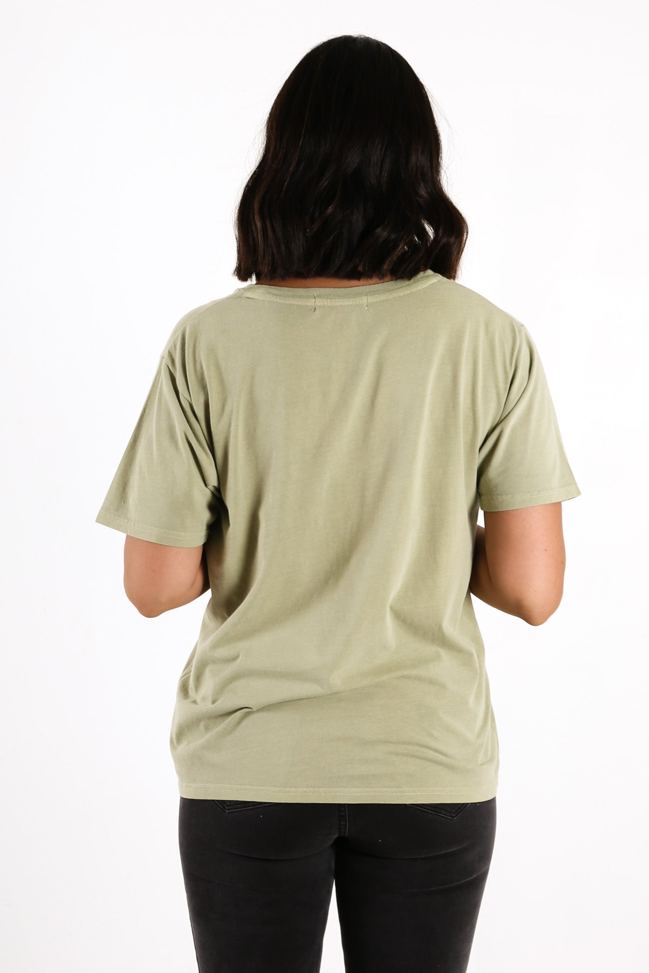 Nude Lucy Slogan Tee Washed Sage