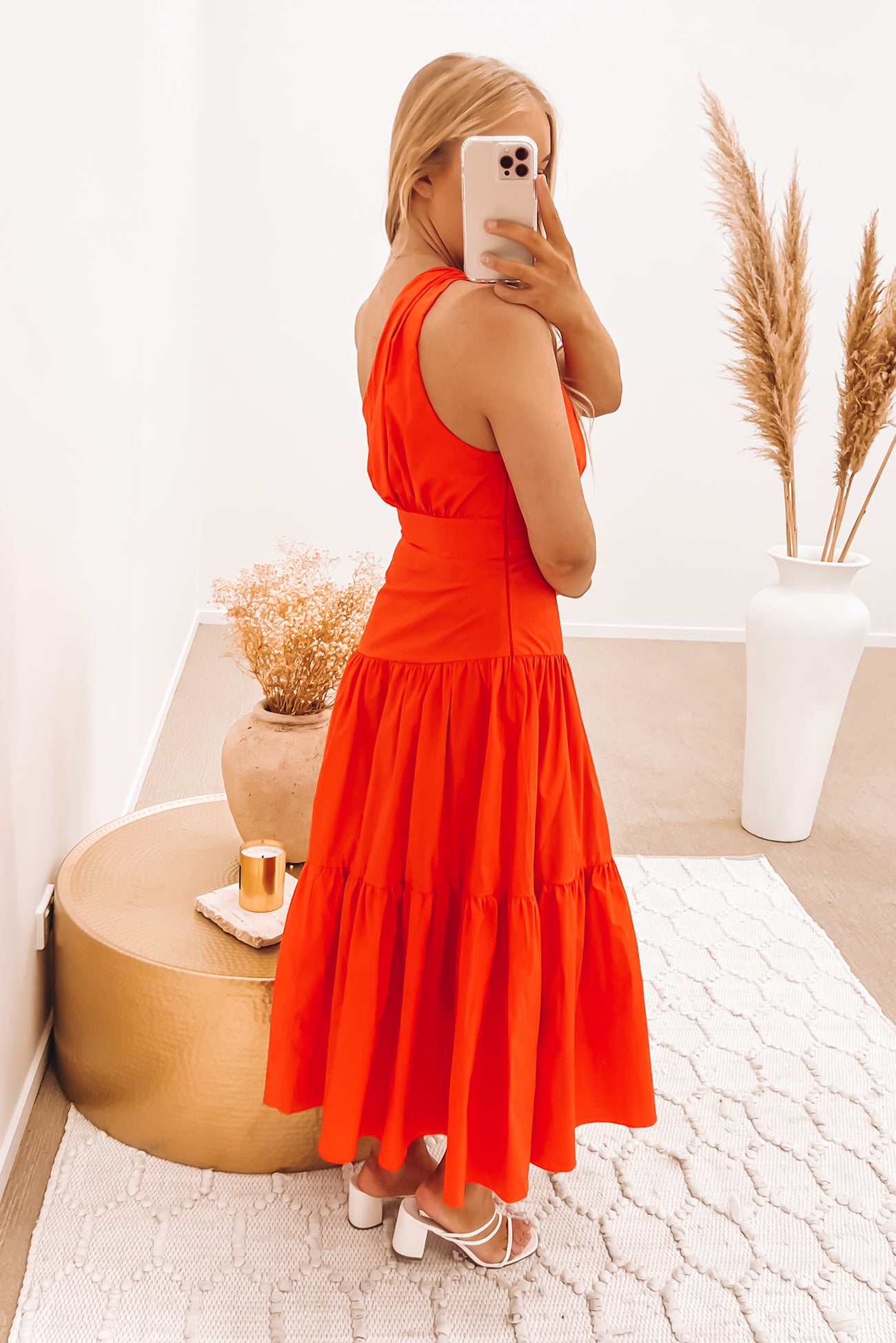 Oaklee Midi Dress Coral