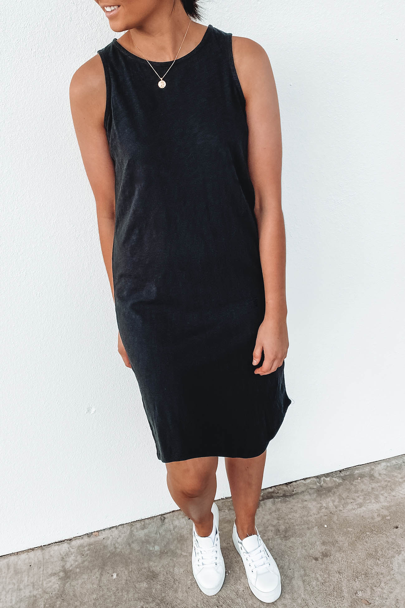 One In Eight Slub Midi Black