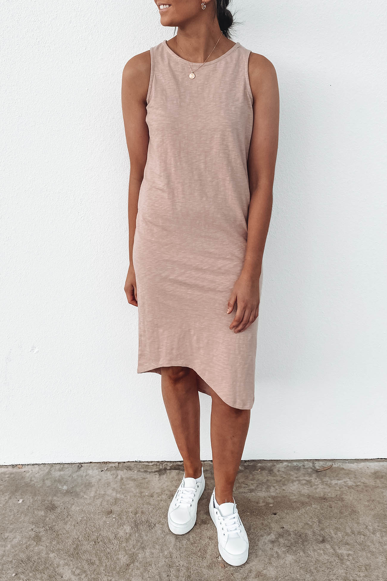 silent theory one in eight midi dress One In Eight Slub Midi Pink