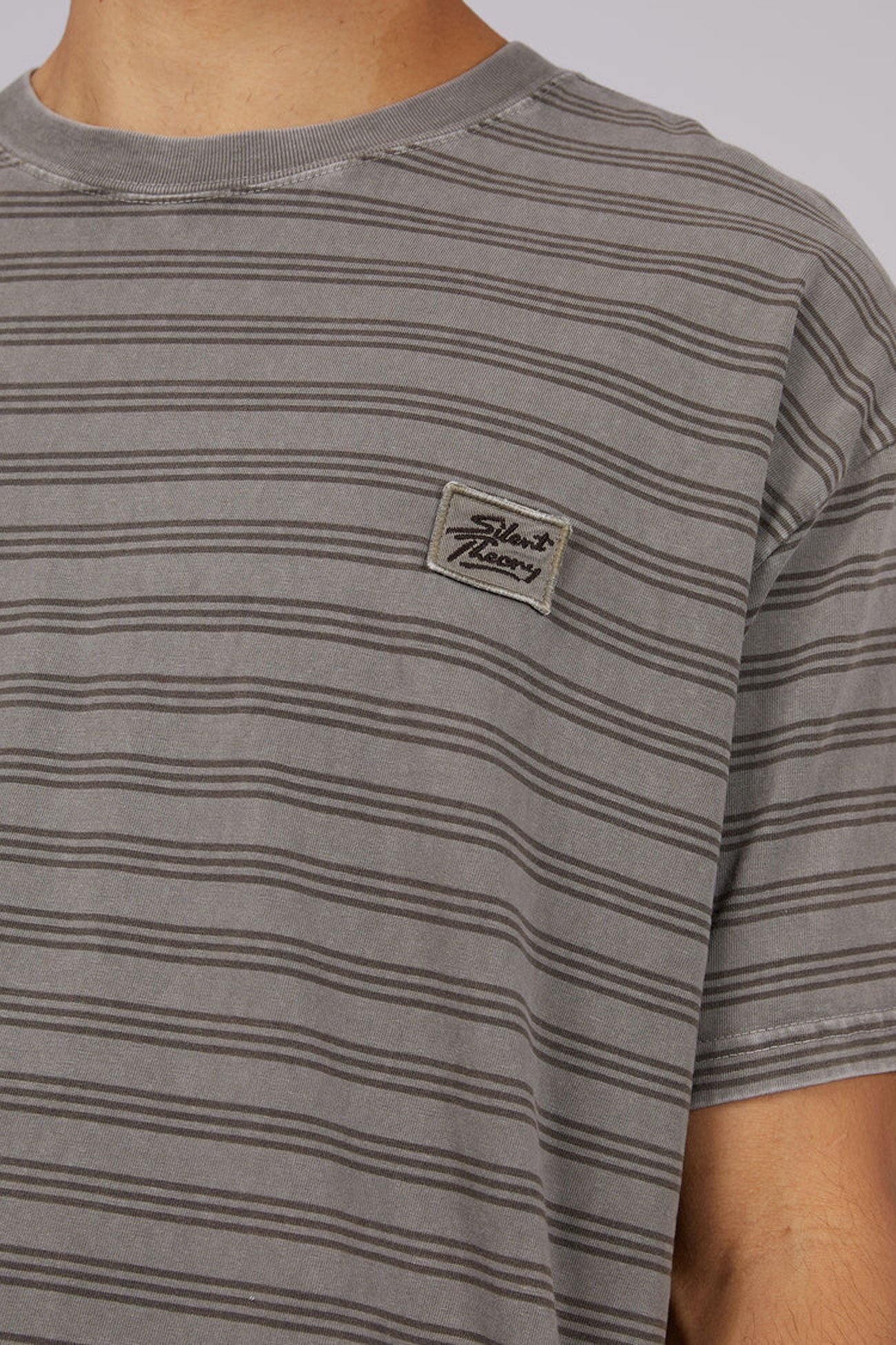 Overdyed Stripe Tee Charcoal