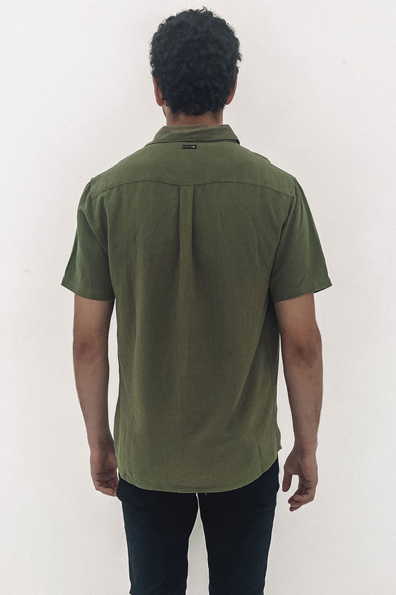 Overtone Short Sleeve Linen Shirt Savanna