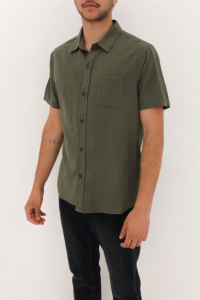 OVERTONE SHORT SLEEVE LINEN SHIRT main image 0
