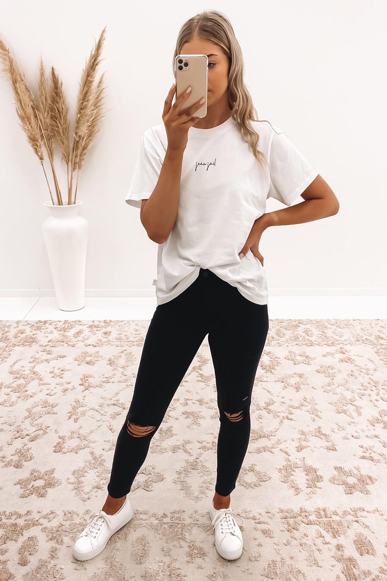 Parker Logo Tee White Black