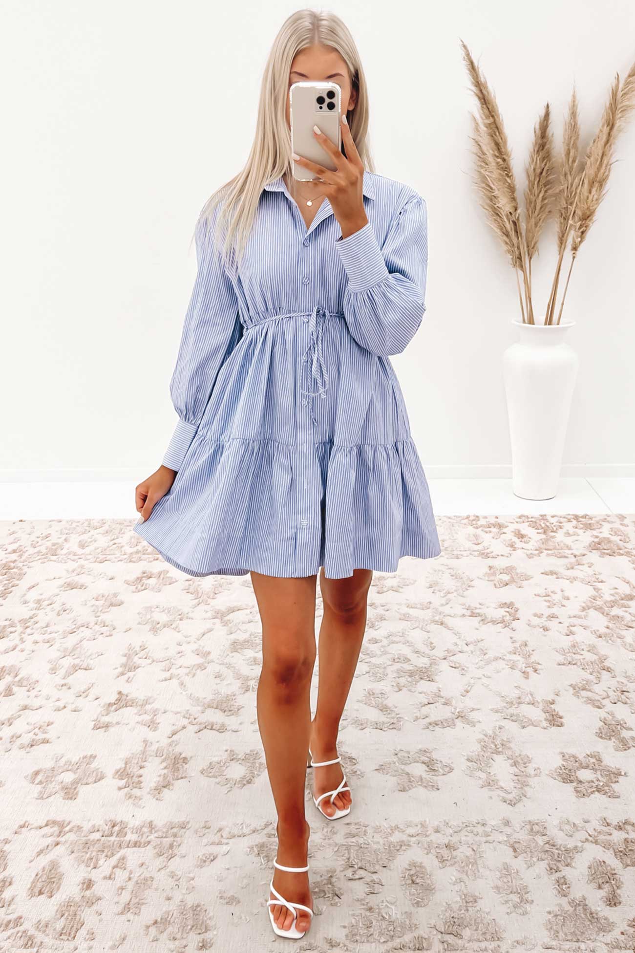 Peggy Mini Dress Navy Stripe