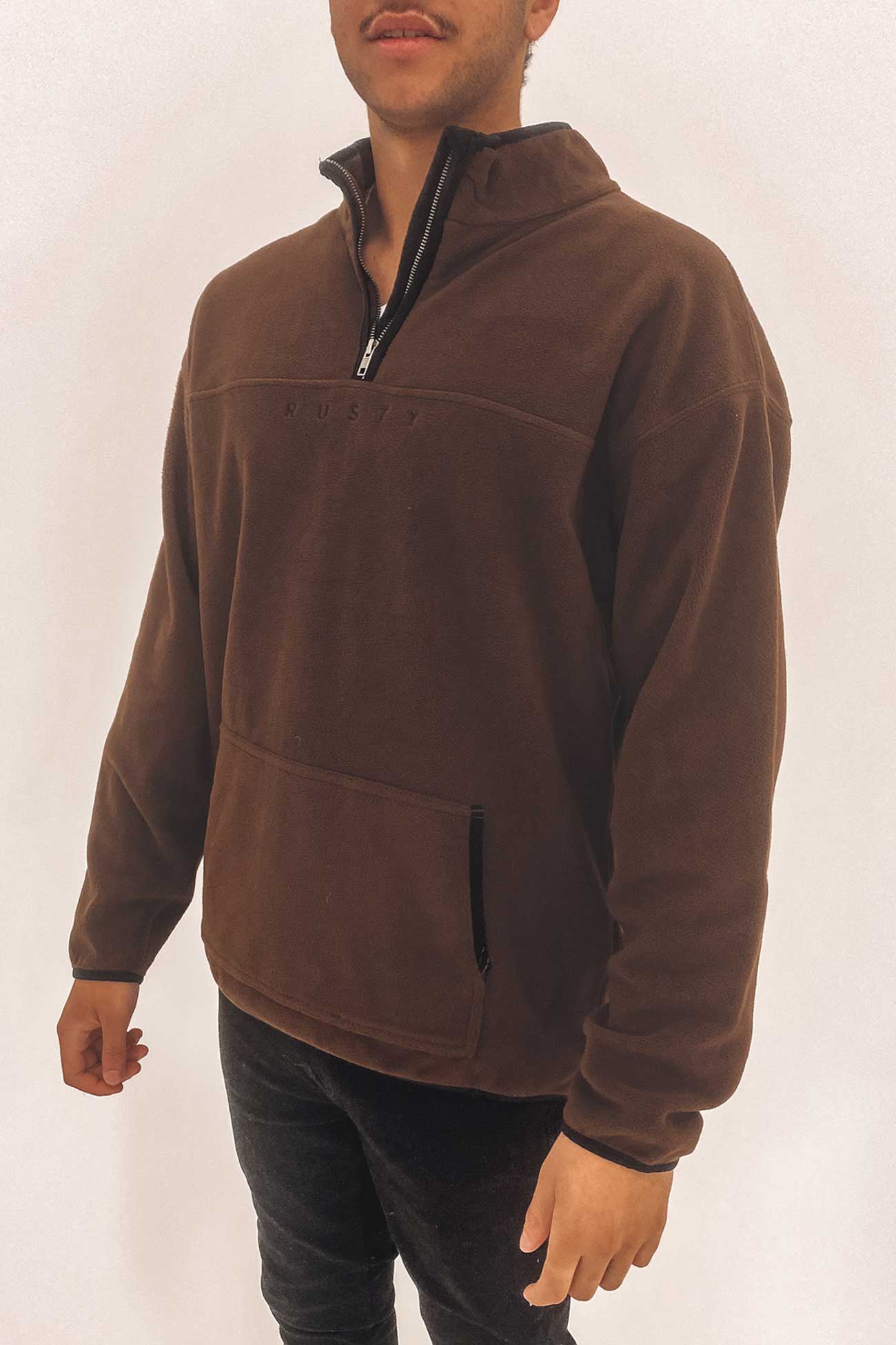 Polarised 1/4 Zip Polar Fleece Aztec Brown
