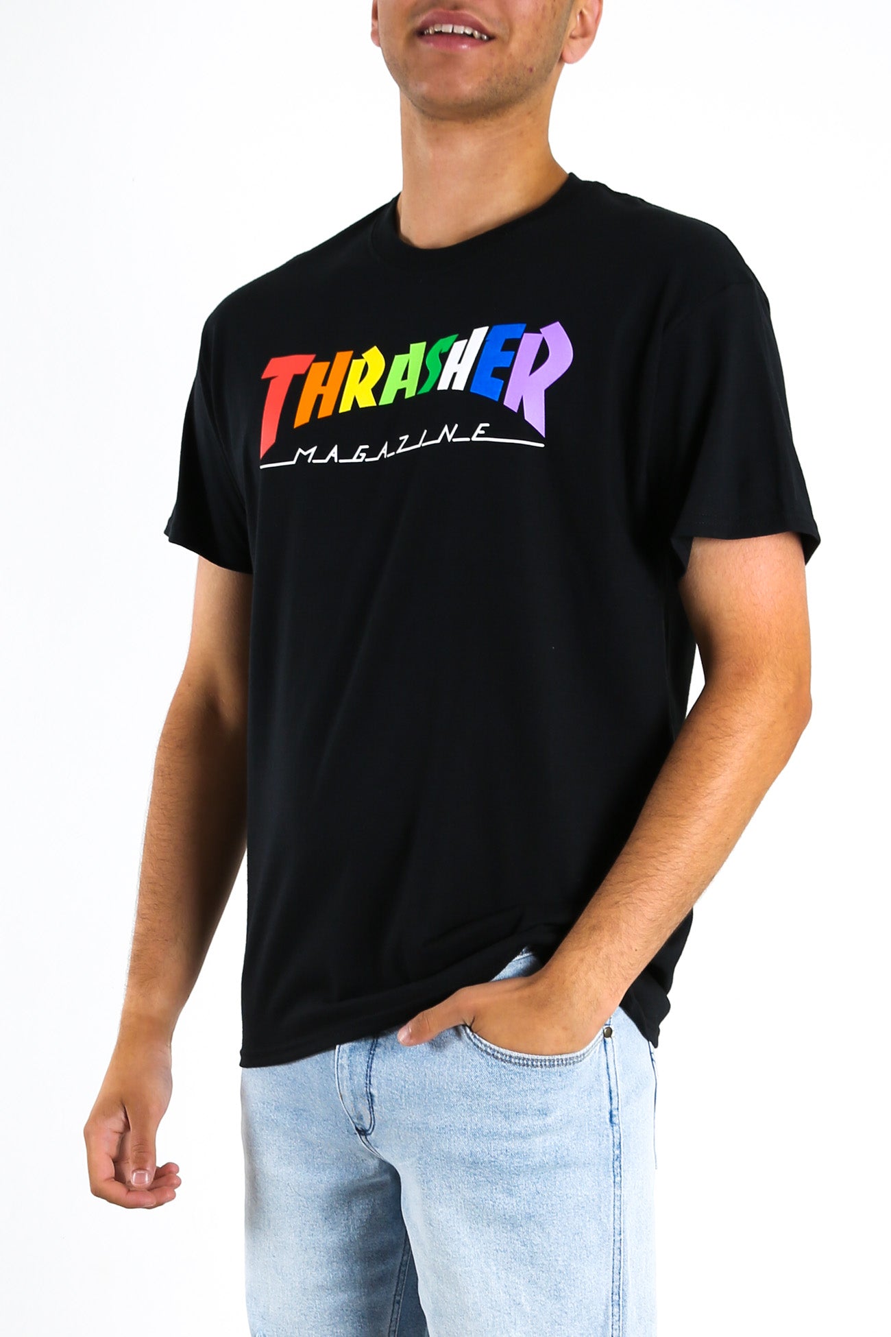 Rainbow Mag Tee Black