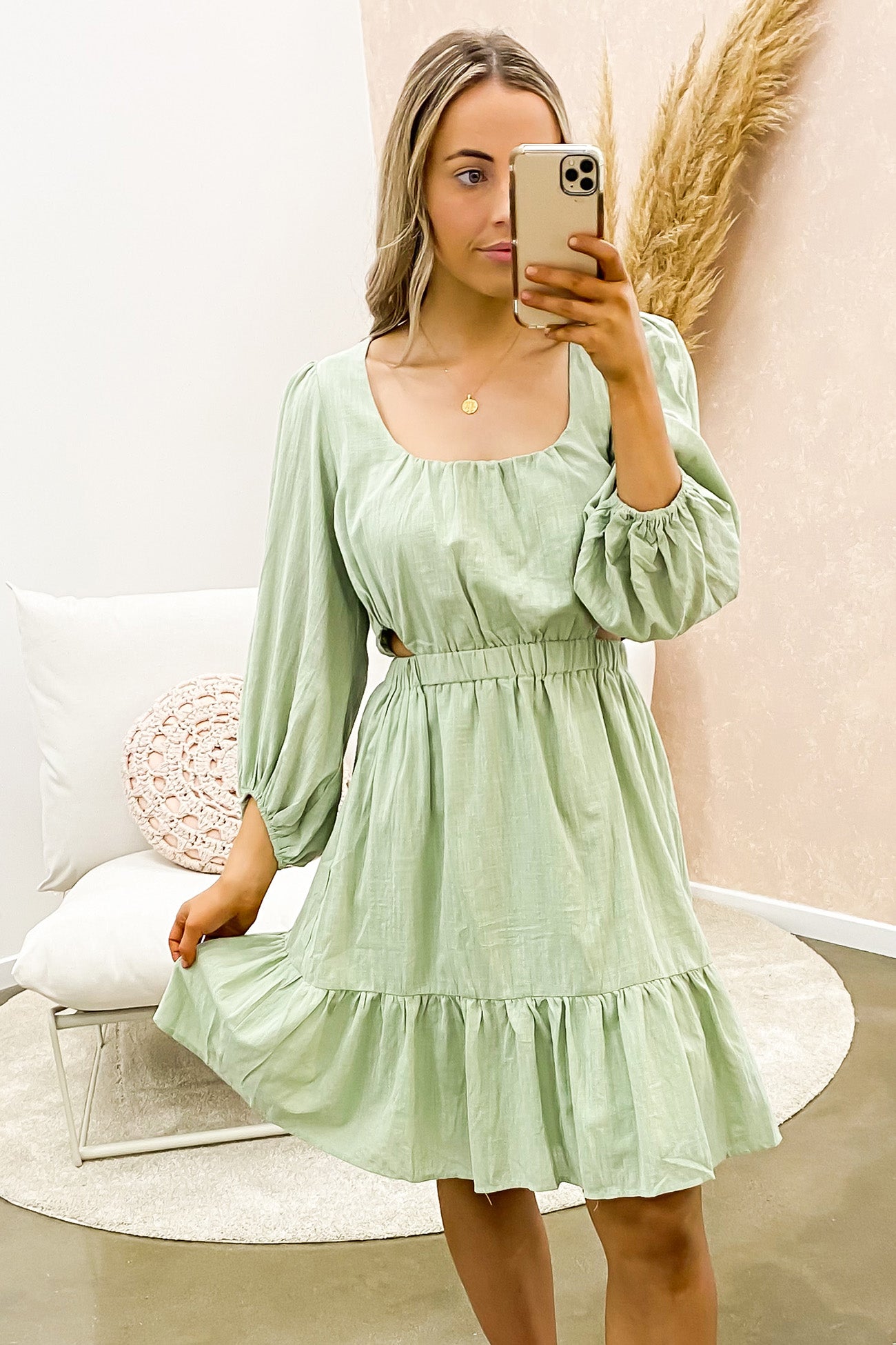 Raven Mini Dress Sage