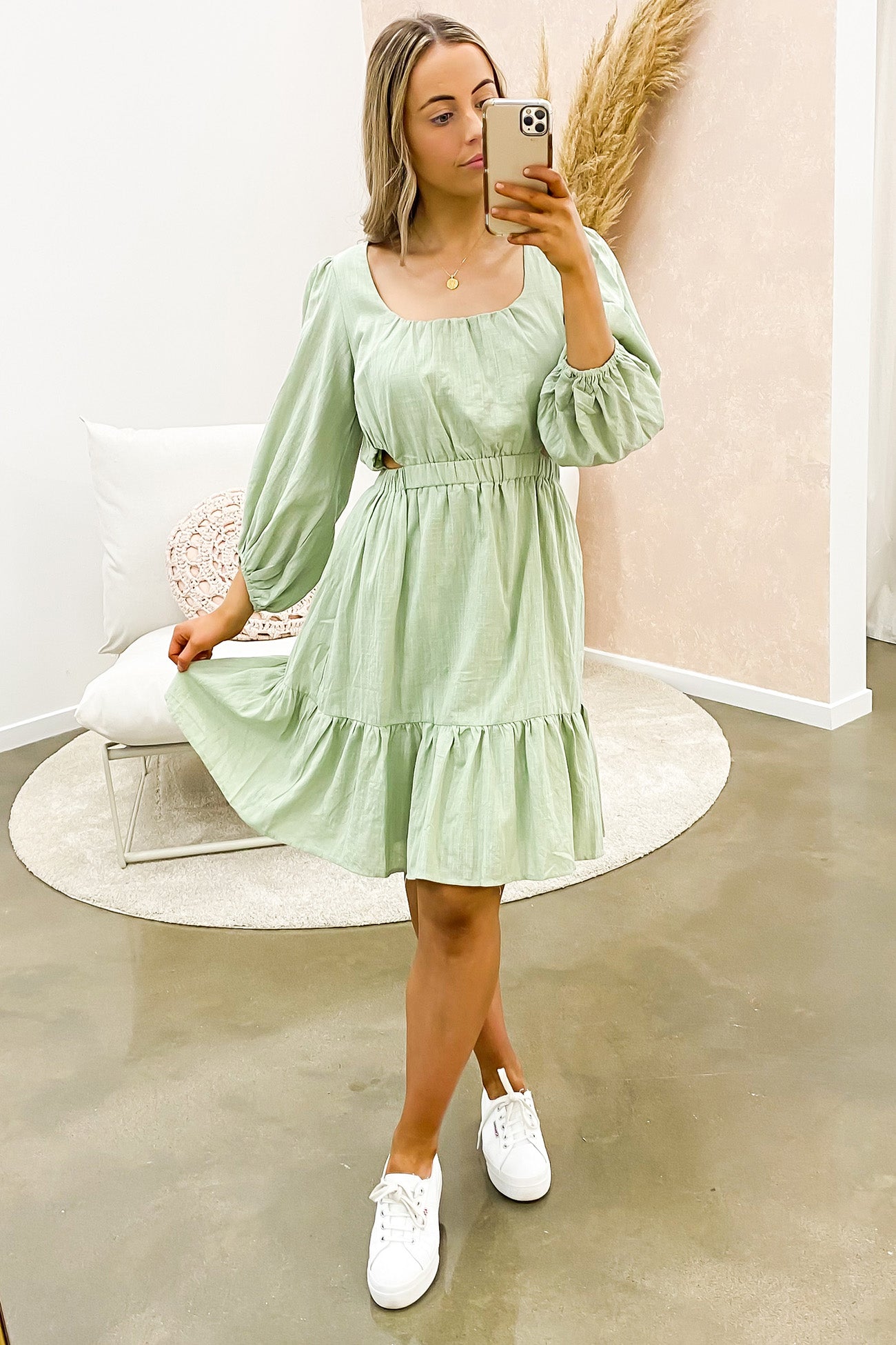 Raven Mini Dress Sage