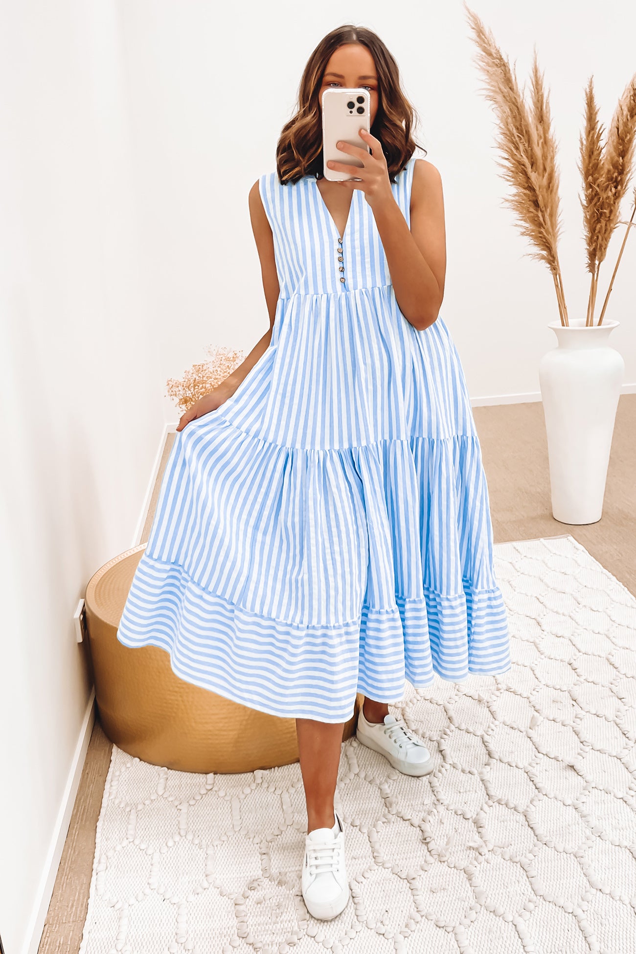 Rayne Maxi Dress Blue Stripe