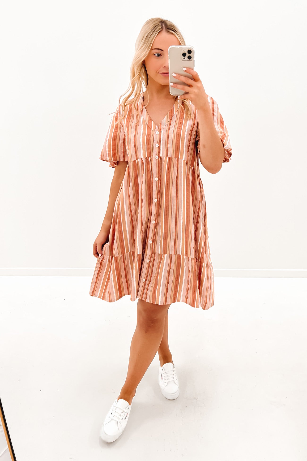 Reuben Mini Dress Multi Stripe