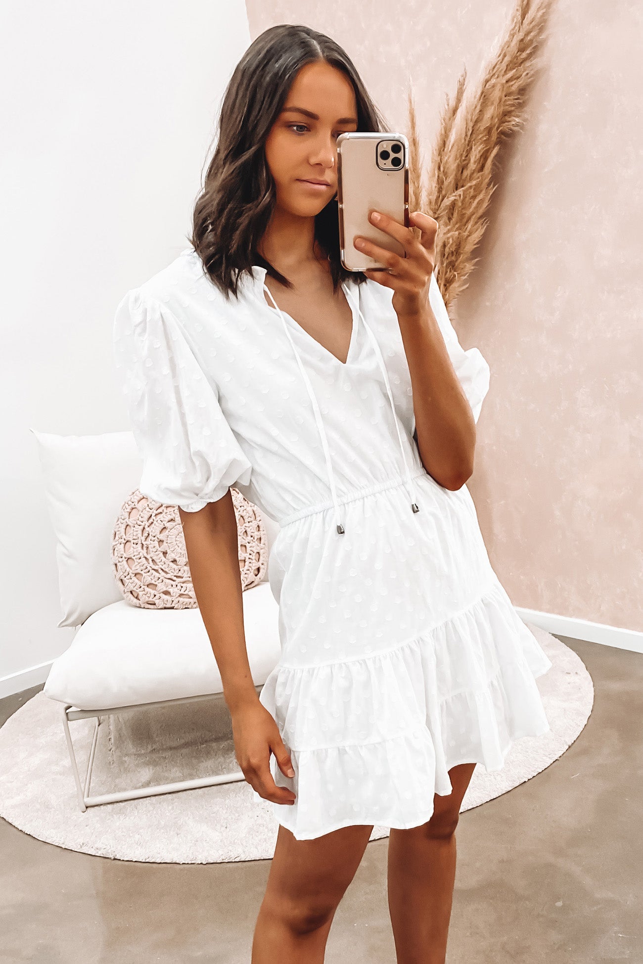 Rhea Mini Dress White