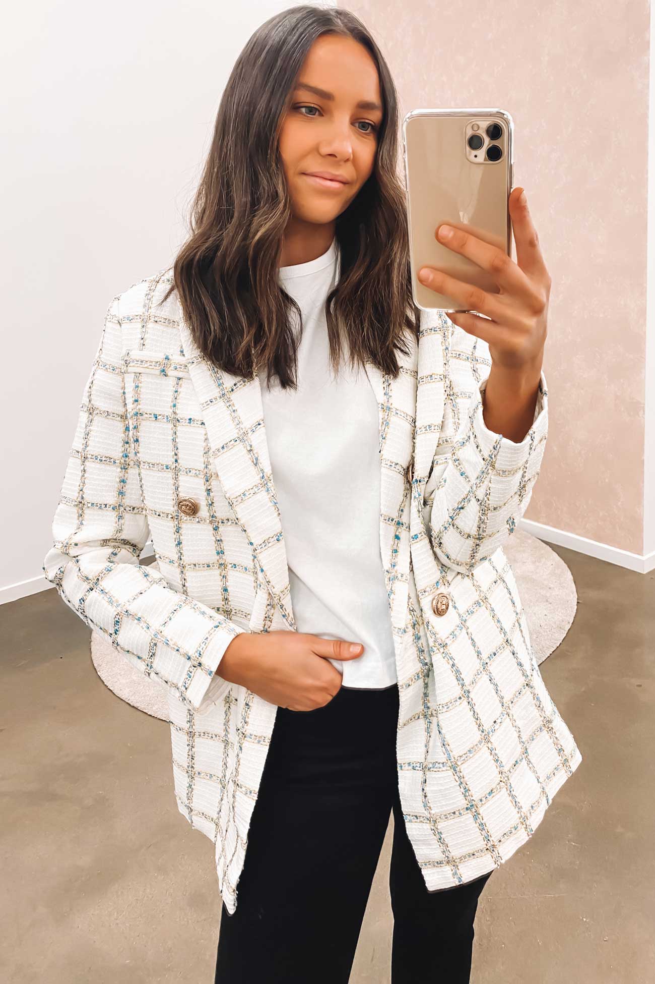 Rita Blazer White Gold