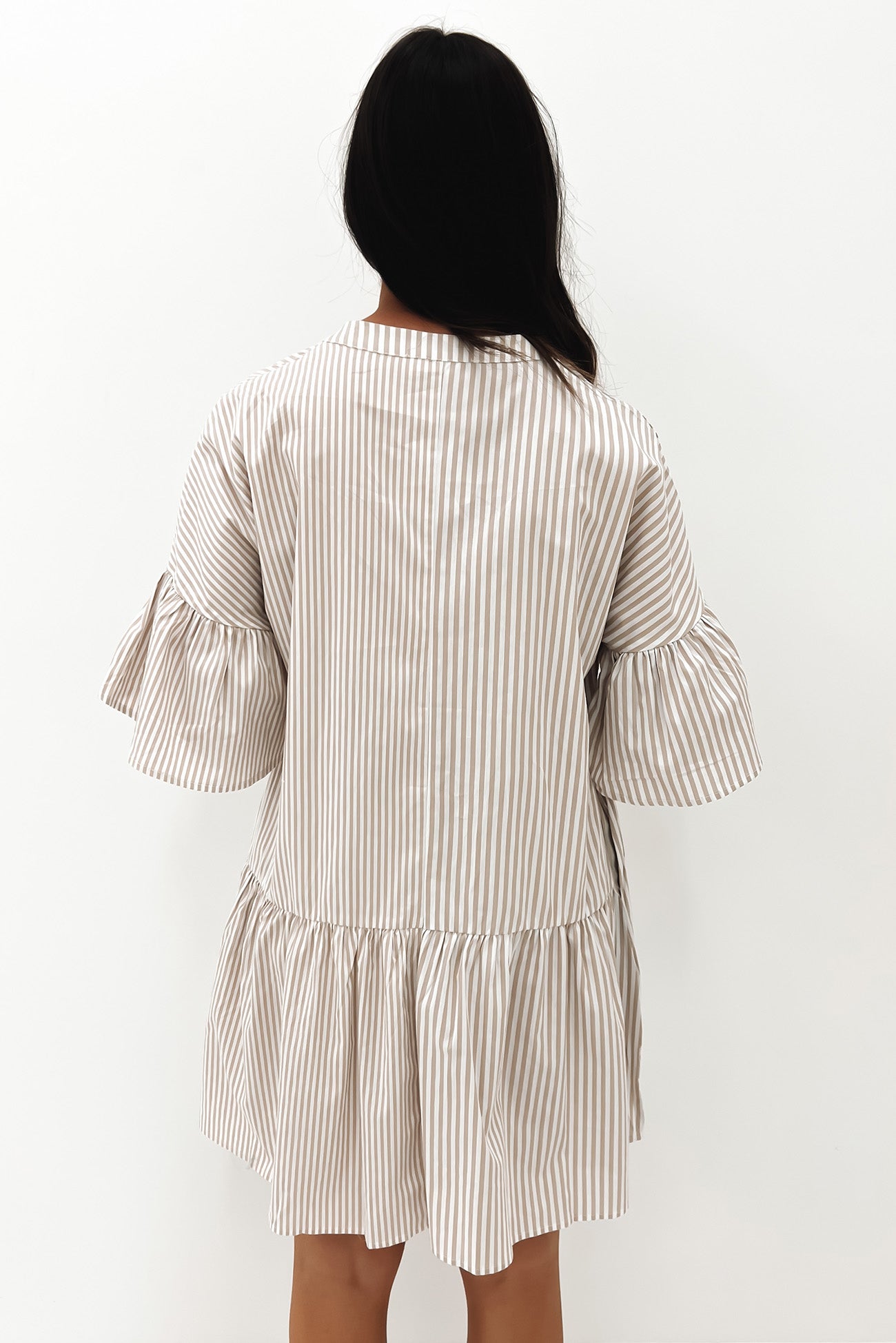 Rochelle Mini Dress Beige Stripe