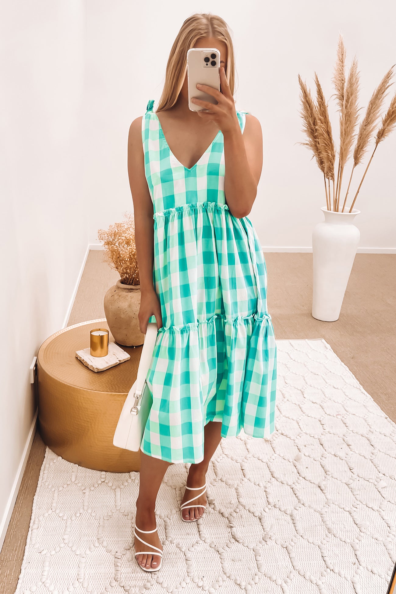 Ryker Midi Dress Green Check